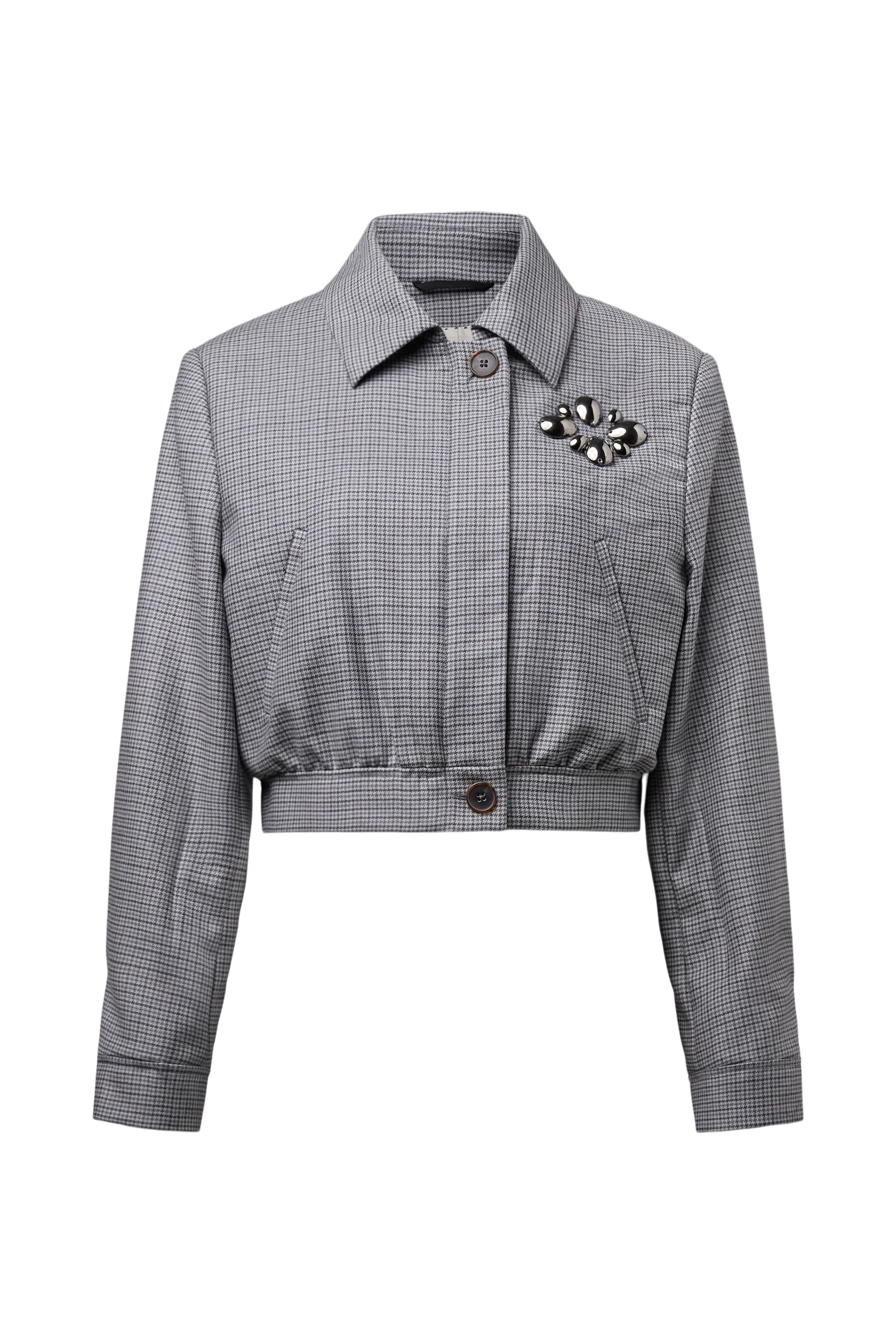 RADWAY_3 - Pure wool short blouson - women - grey - Freisteller Frontansicht