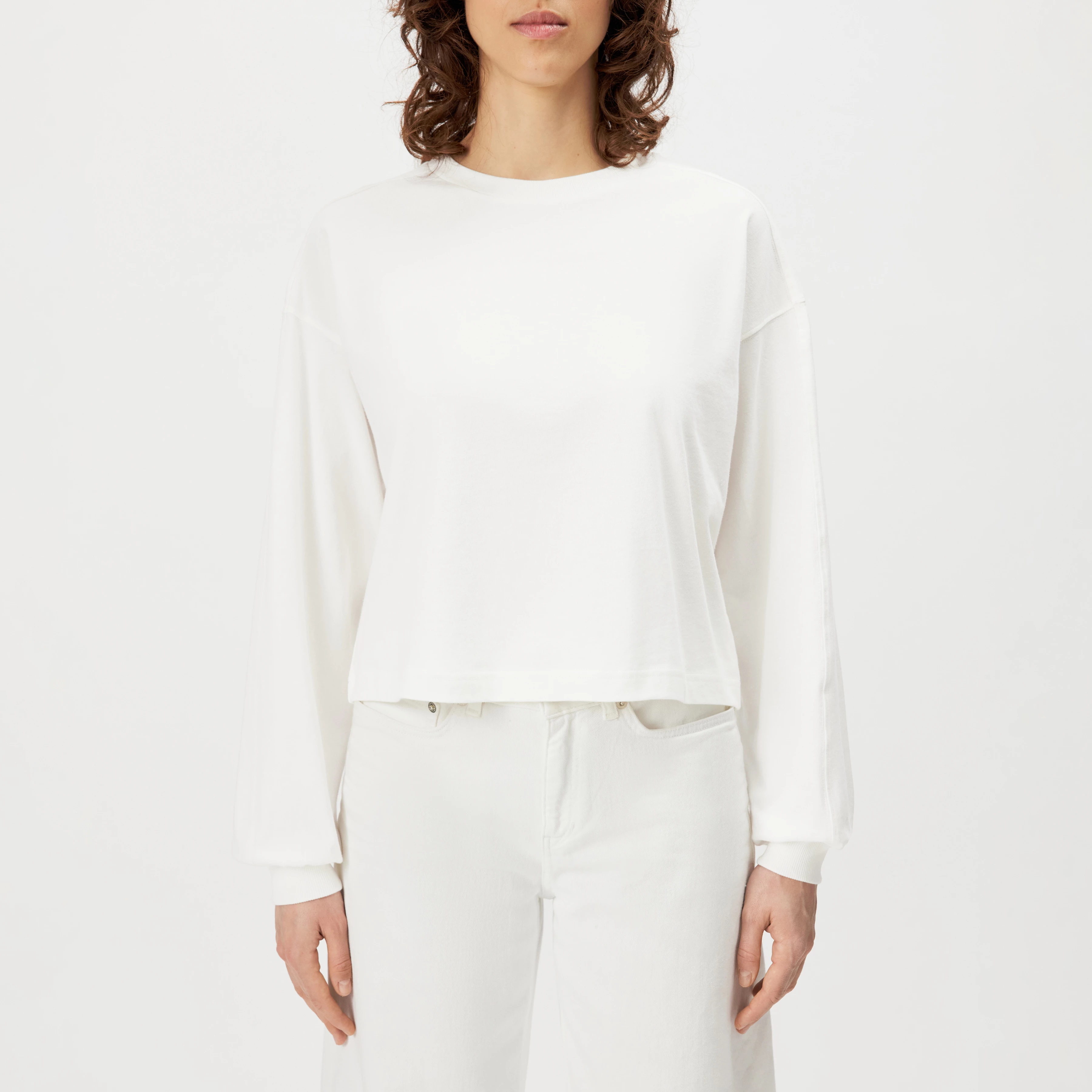 KELAI - Casual relaxed-fit cotton sweatshirt - women - off white - Frontansicht