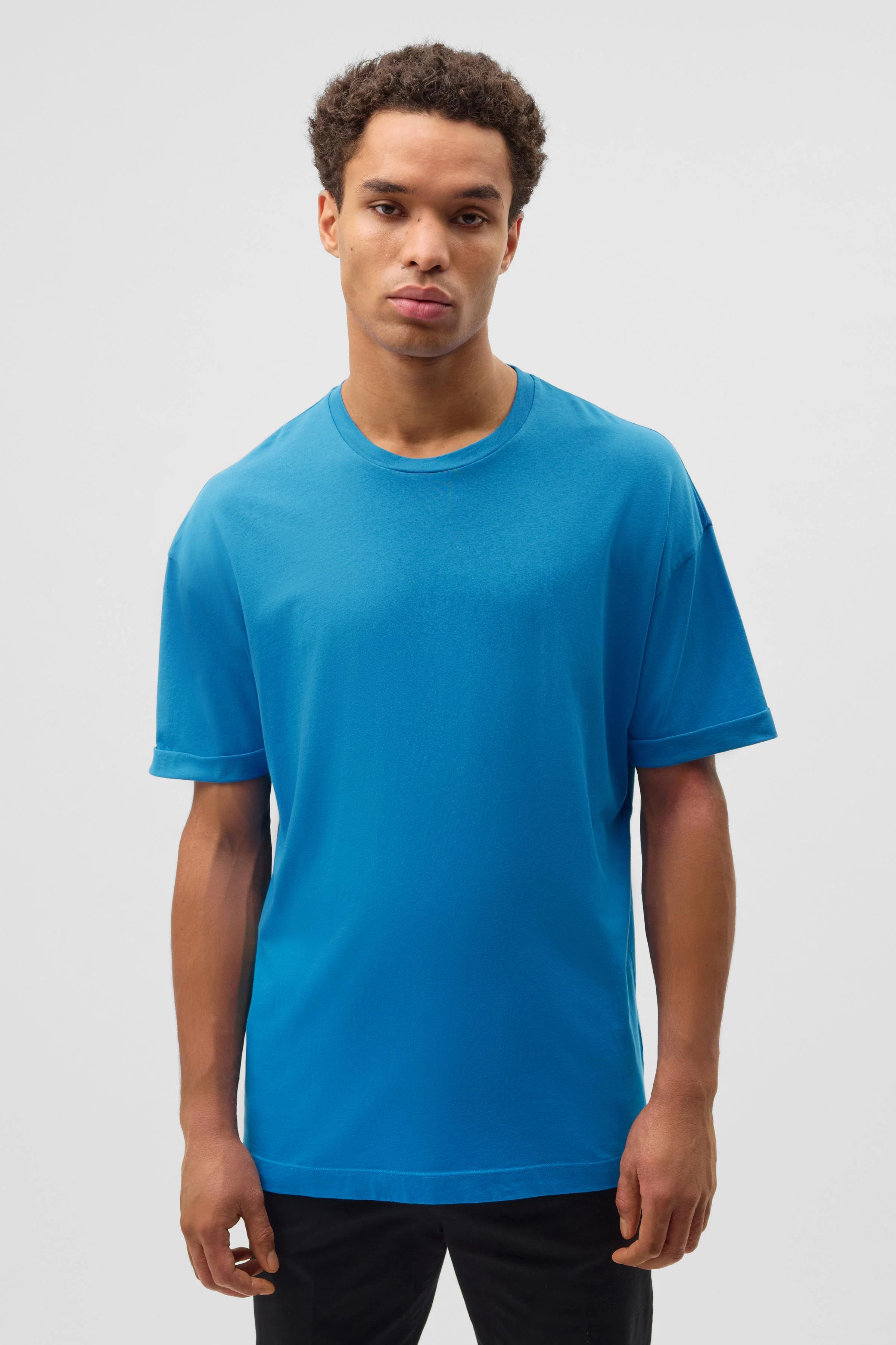 THILO - relaxed fit cotton t-shirt - men - blue - Frontansicht