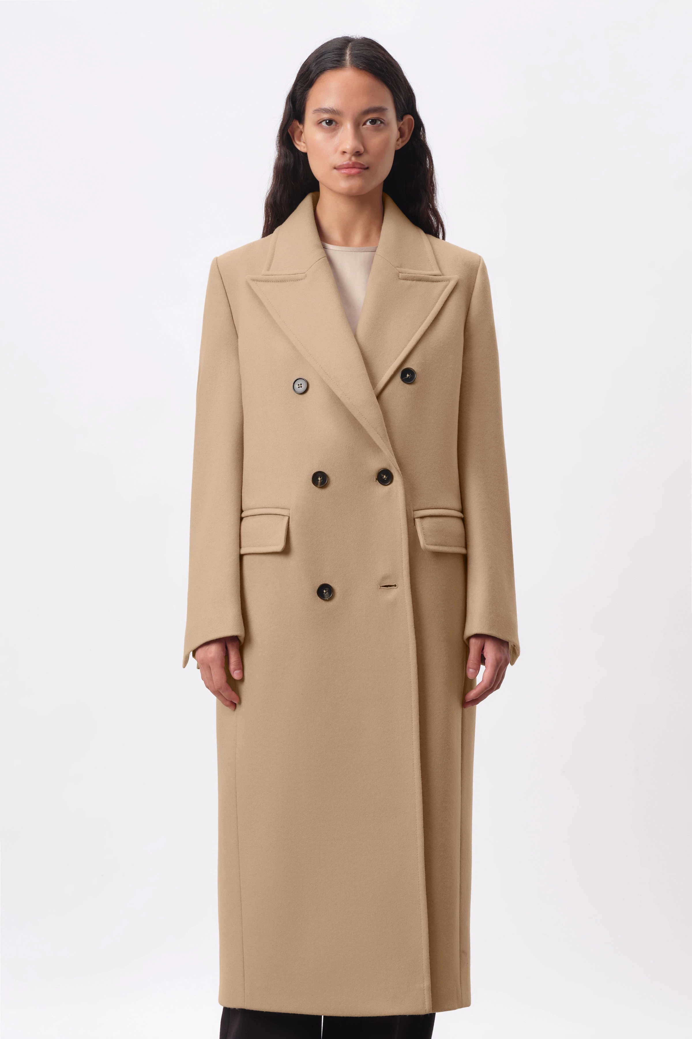 WORCESTER - Blazermantel mit Schulterbetonung in hochwertigem Woll-Alpaka Mix - Damen - braun - Frontansicht