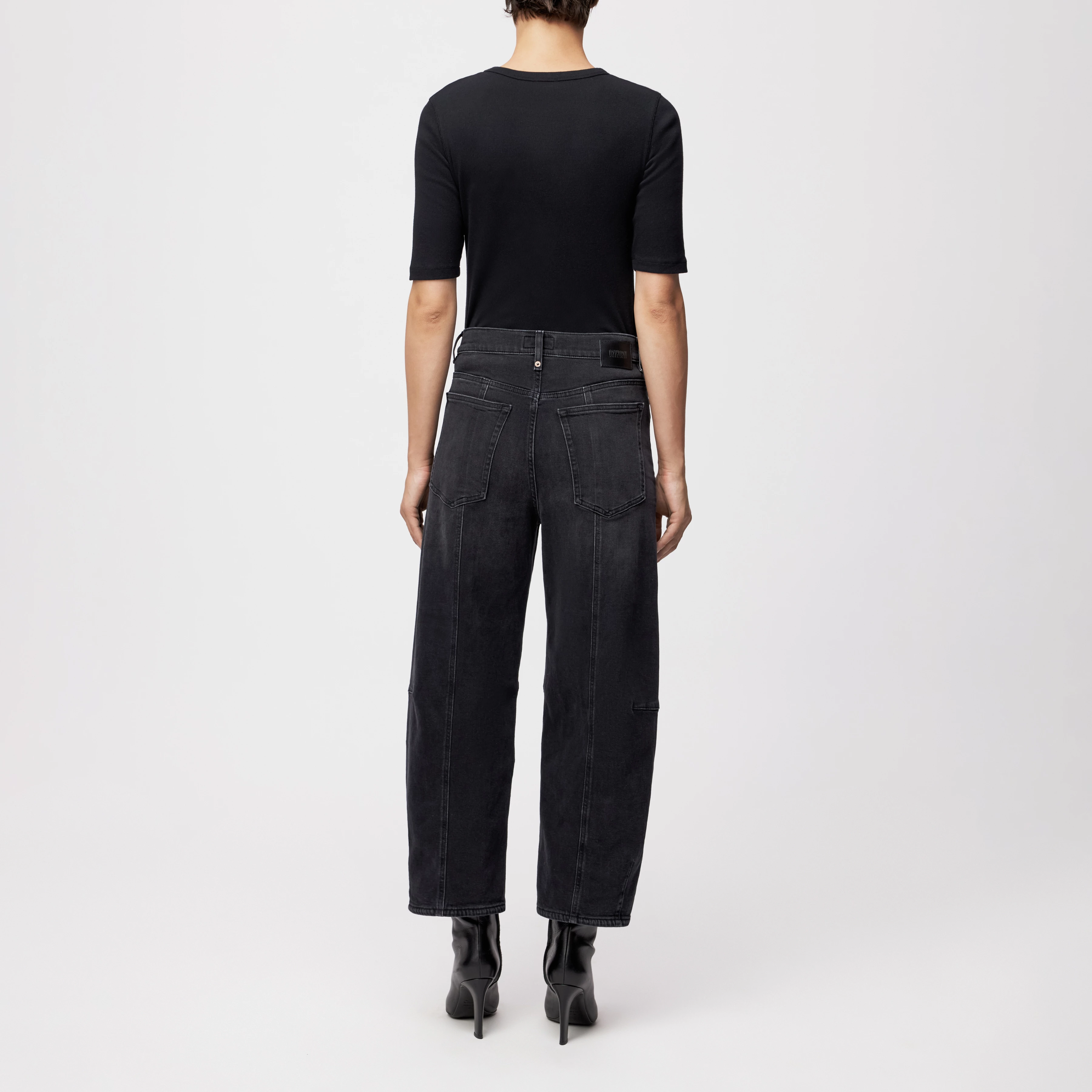 SWORE - 5-Pocket Jeans in Dark-Grey Denim - Damen - grau - Rückansicht