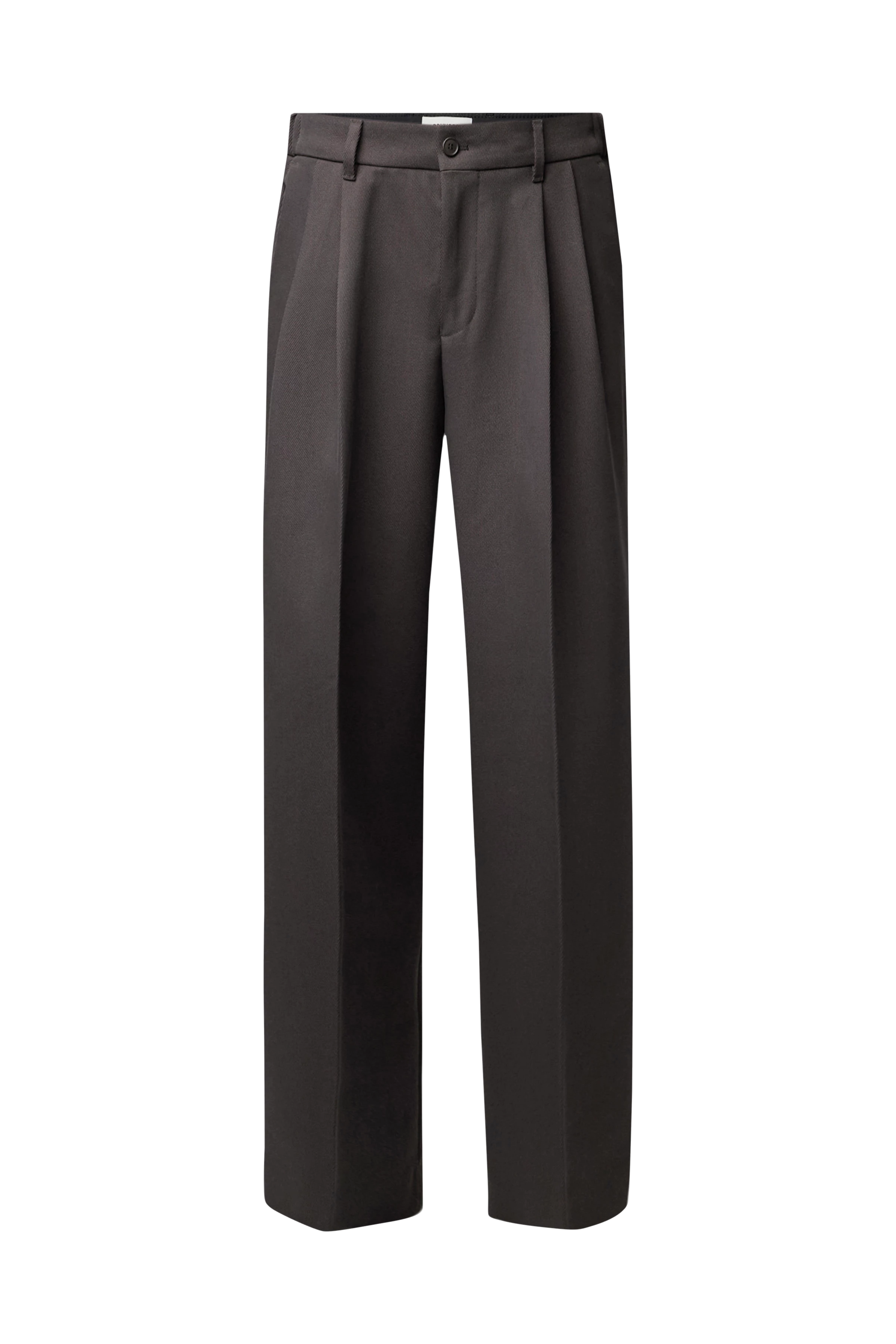 LEEK_WIDE - Relaxed fit pleated twill trousers - men - brown - Freisteller Frontansicht