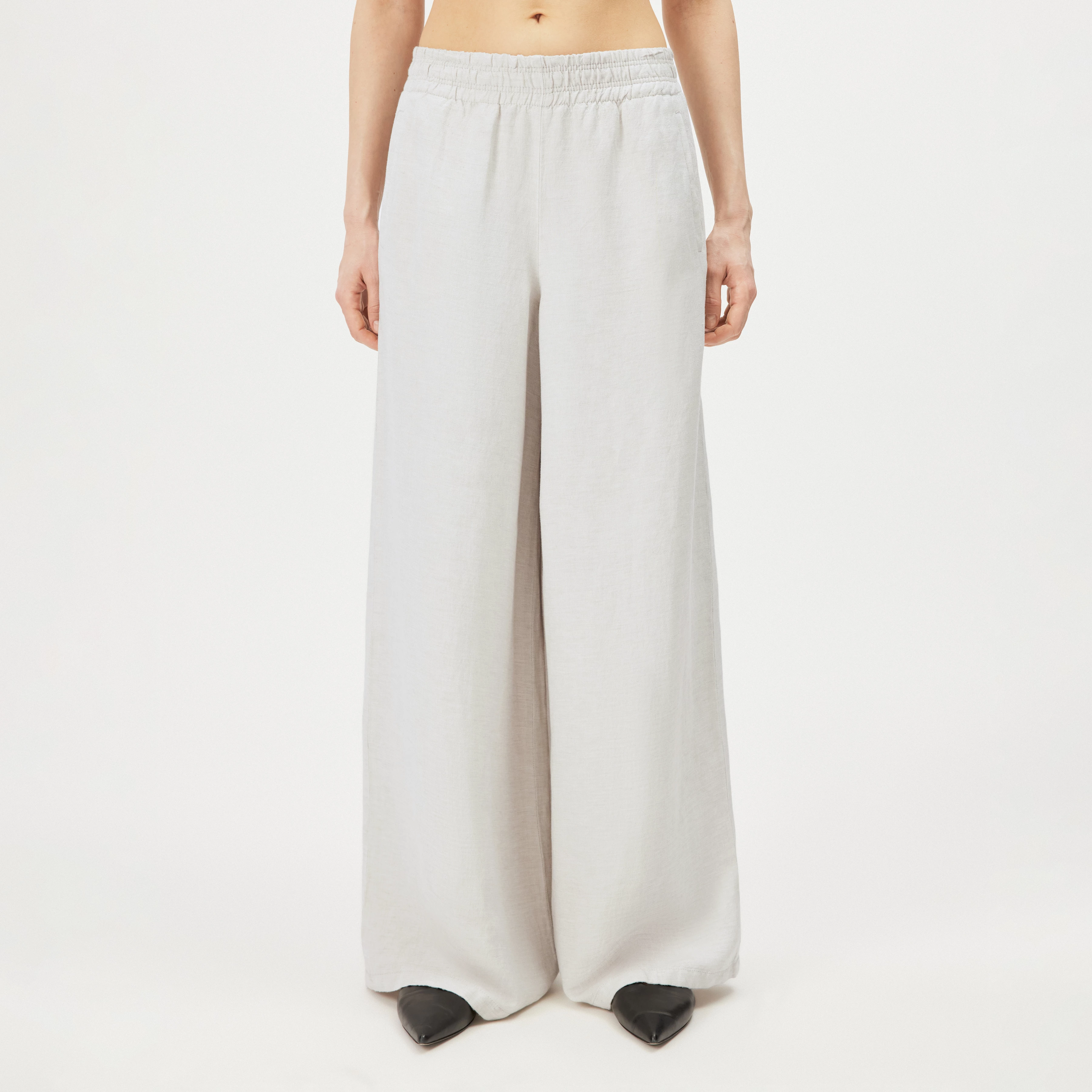 CEILING - Bred buks i hør-viskose-blanding - women - grå - Frontansicht