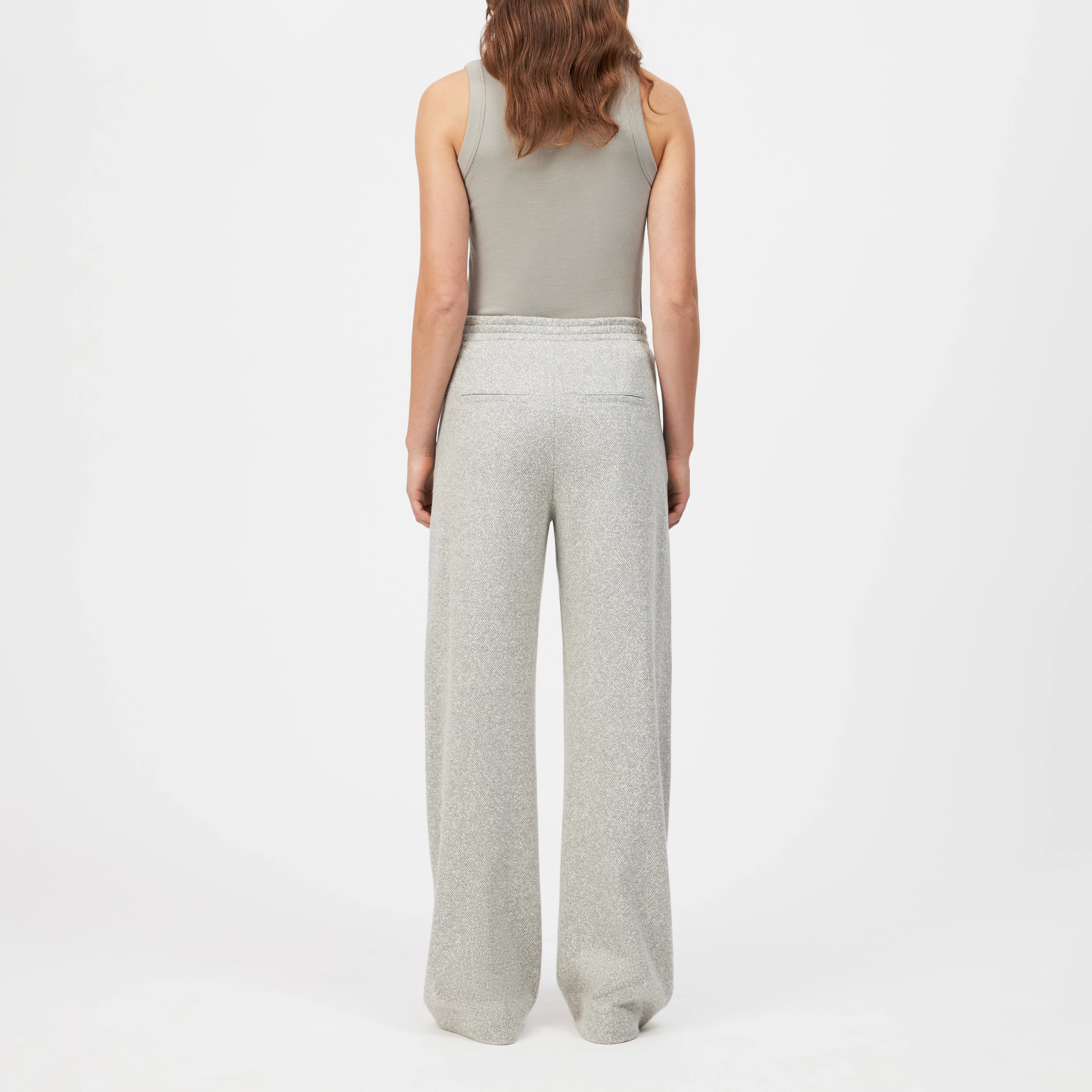 FAE_0 - Hose mit Barrel-Leg in Viskose-Baumwoll-Mix - Damen - grau - Rückansicht