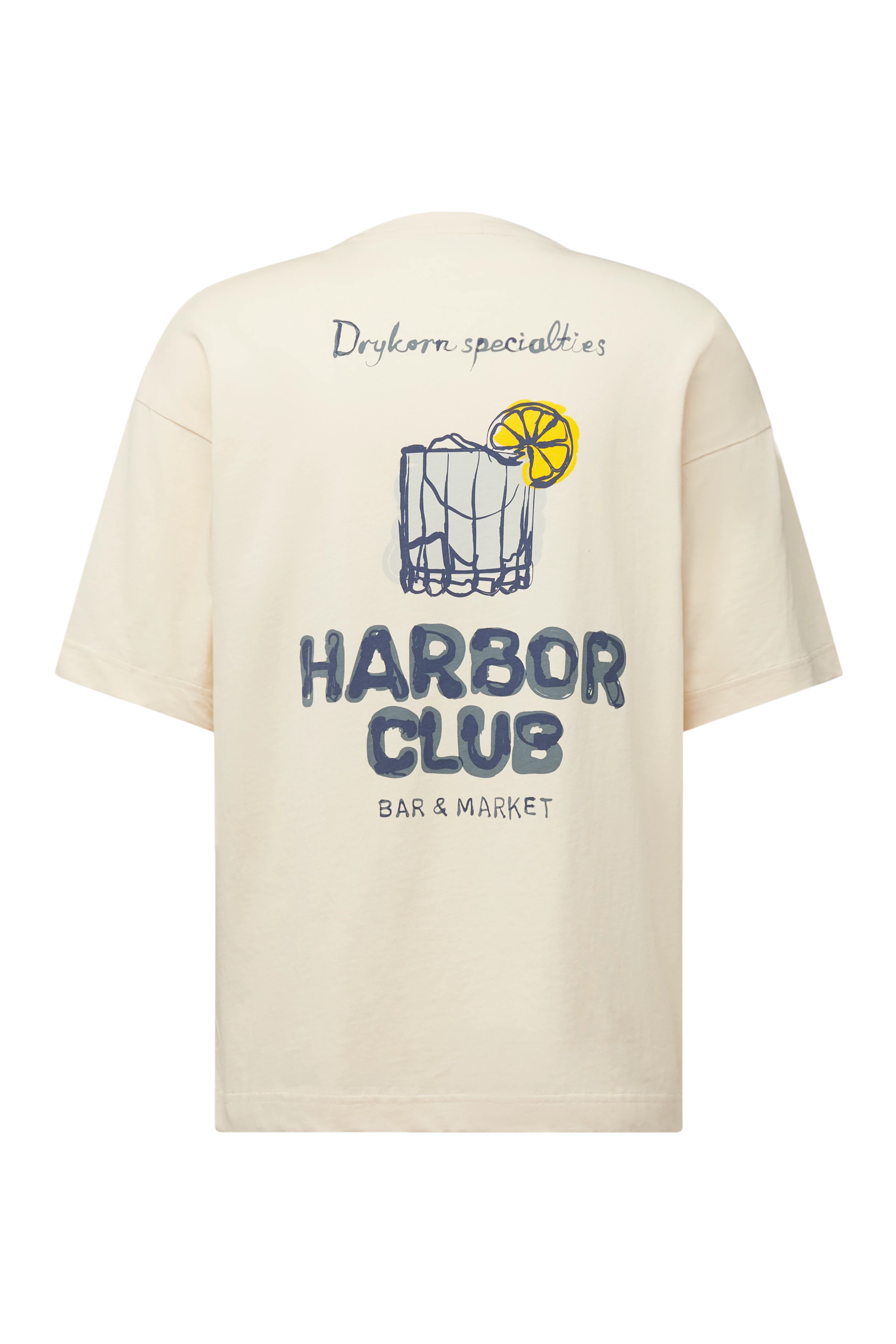 KAYRO_HC - Relaxed Fit T-Shirt in reiner Baumwolle mit Print - Herren - beige - Freisteller Rückansicht