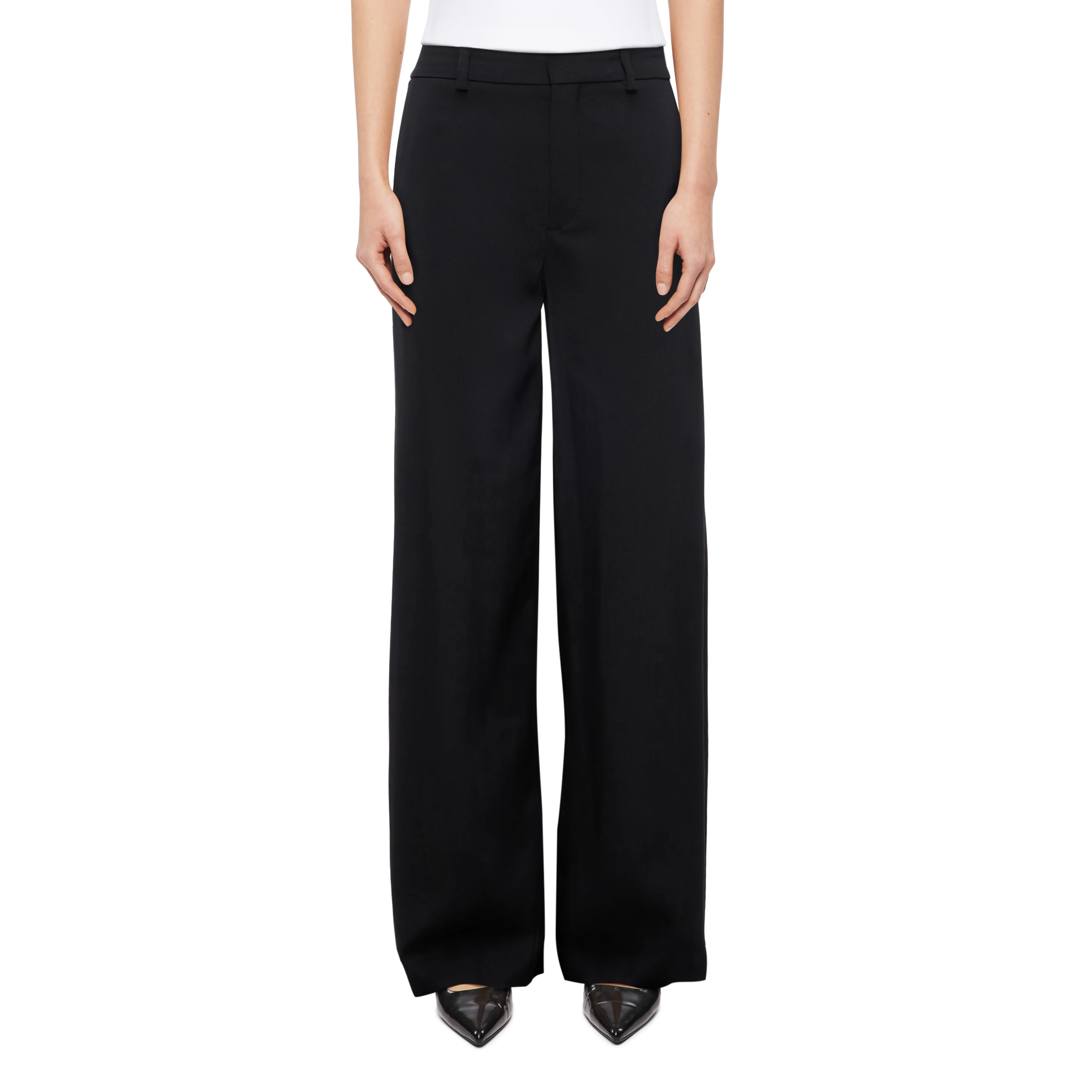 DESK - Hose mit Barrel-Leg in Techno-Twill - Damen - schwarz - Frontansicht