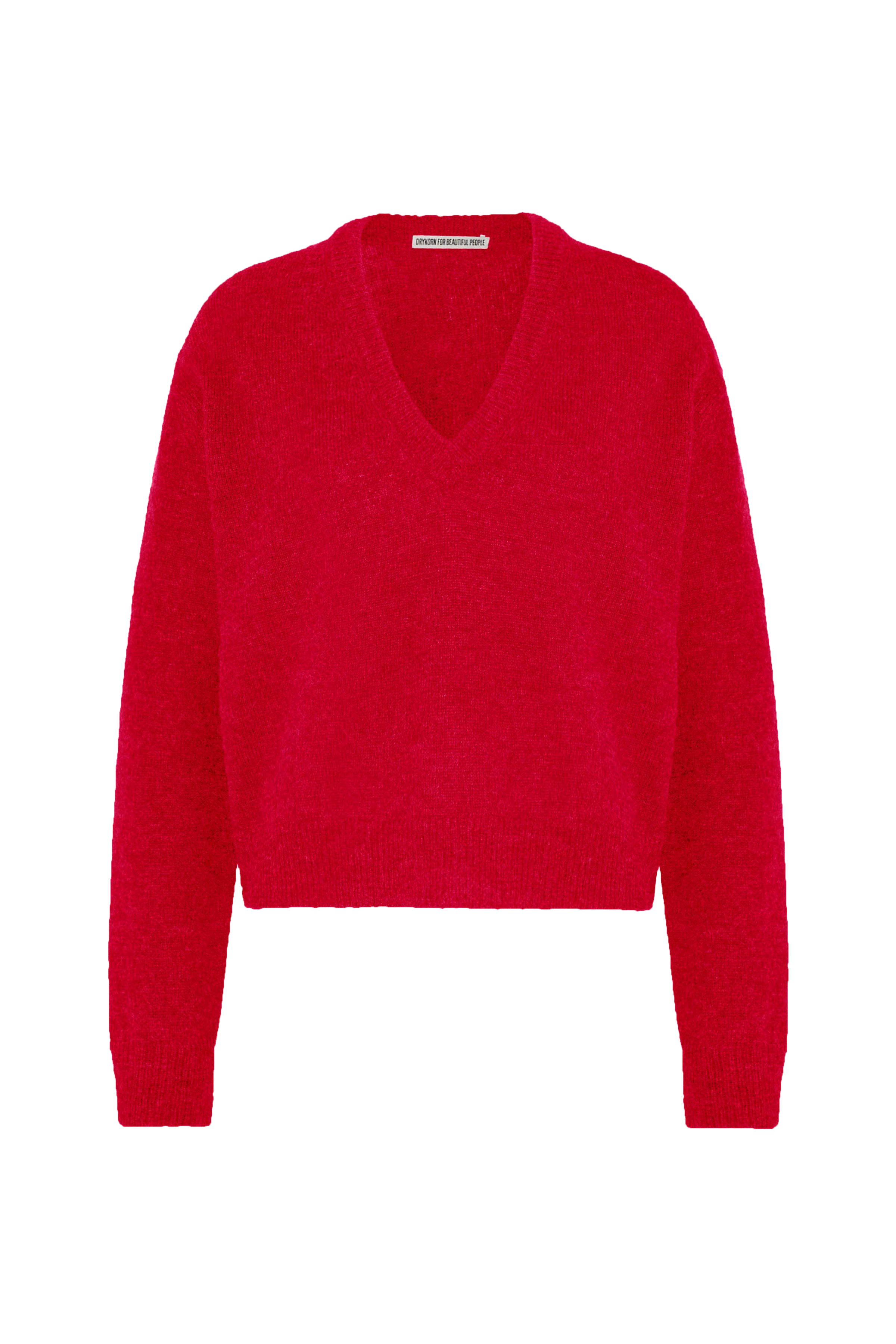 KARAJA - Pullover mit V-Ausschnitt in Alpaka-Woll Mix - Damen - rot - Freisteller Frontansicht