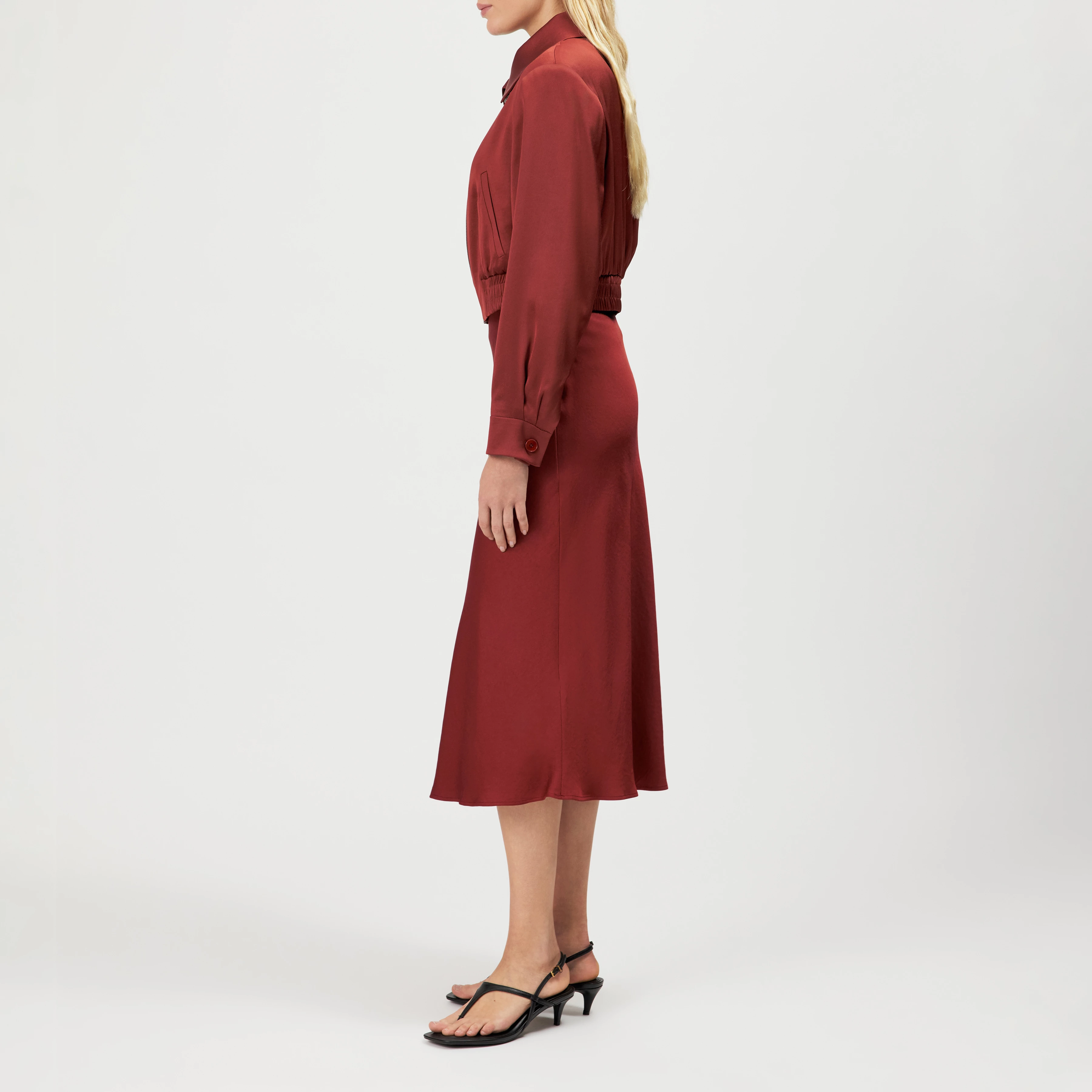 RADWAY_1 - Blouson court en satin - women - rouge - Seitenansicht