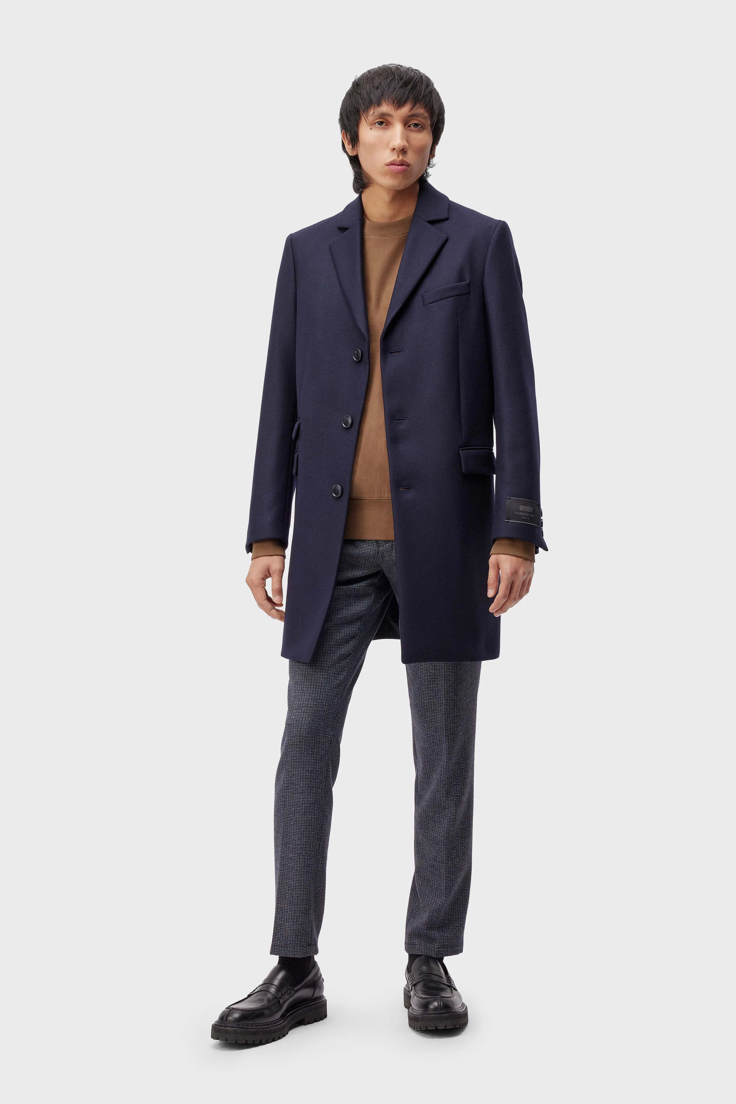 LUGO - Blazermantel in Wolle - Herren - blau - Ganzkörper-Frontansicht