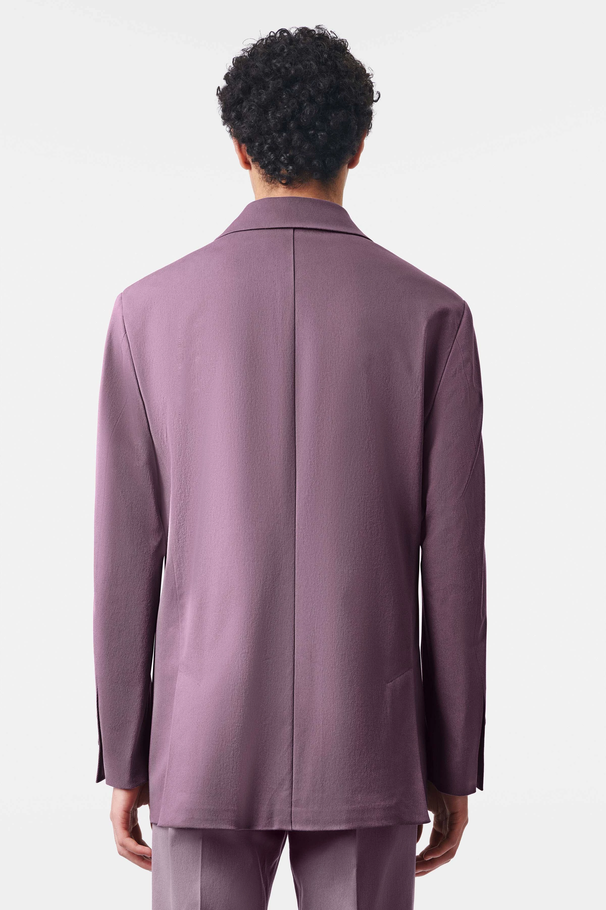 LOGEN - double-breasted jacket with pointed collar in cotton blend - men - purple - Rückansicht