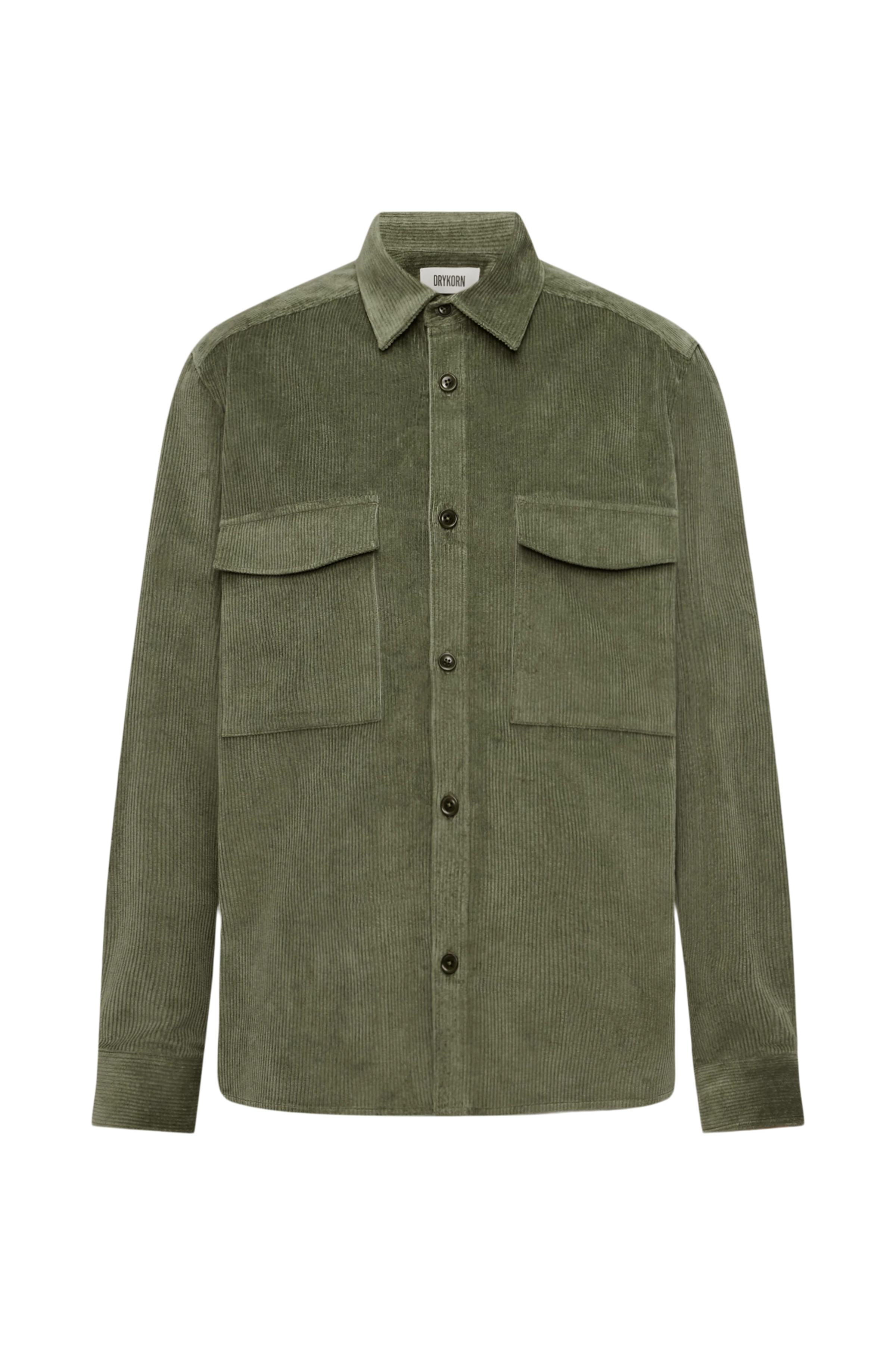 GUNRAY - Relaxed Fit Overshirt in Baumwoll-Cord - Herren - grün - Freisteller Frontansicht