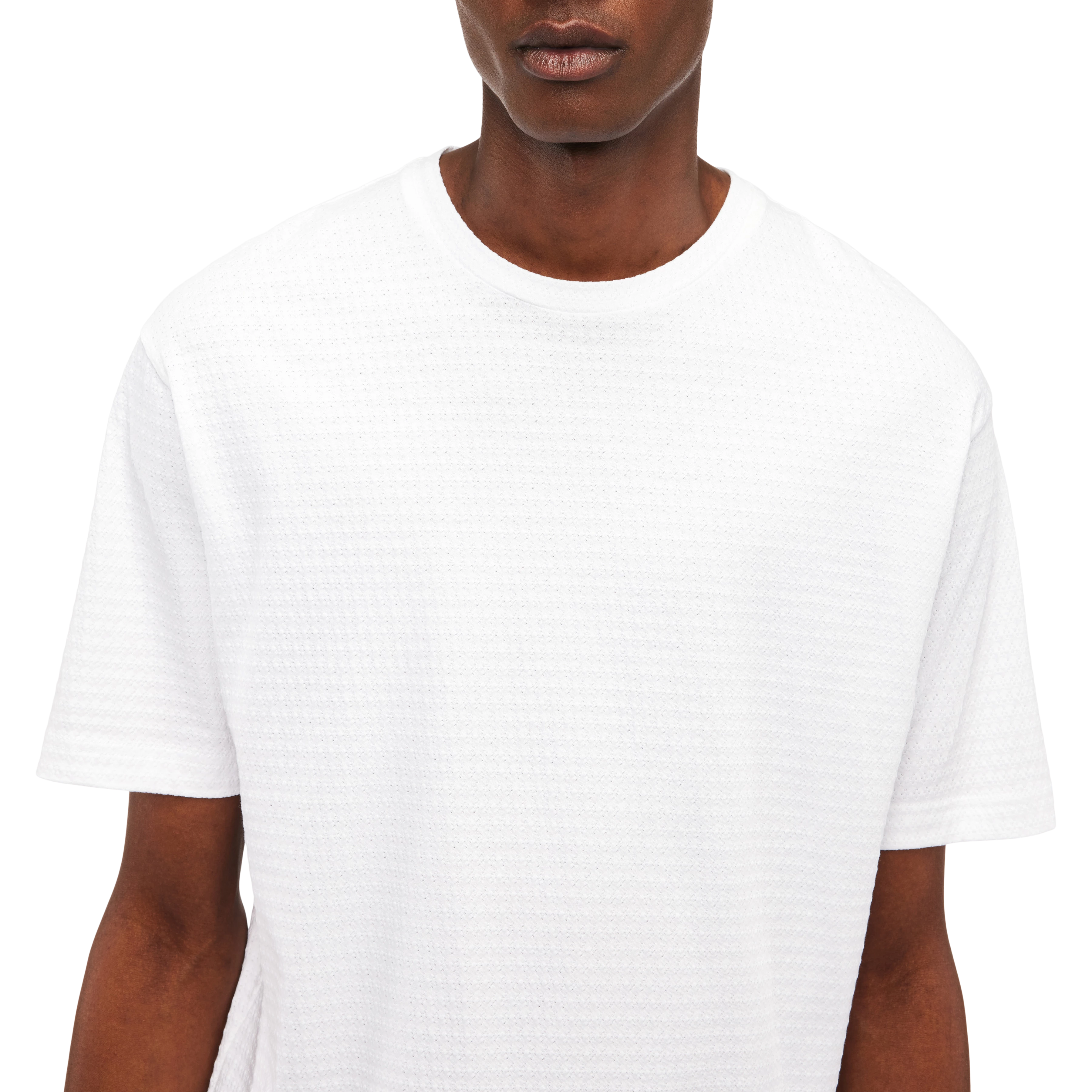 GILBERD - T-shirt in pure cotton - men - white - Detailansicht am Model