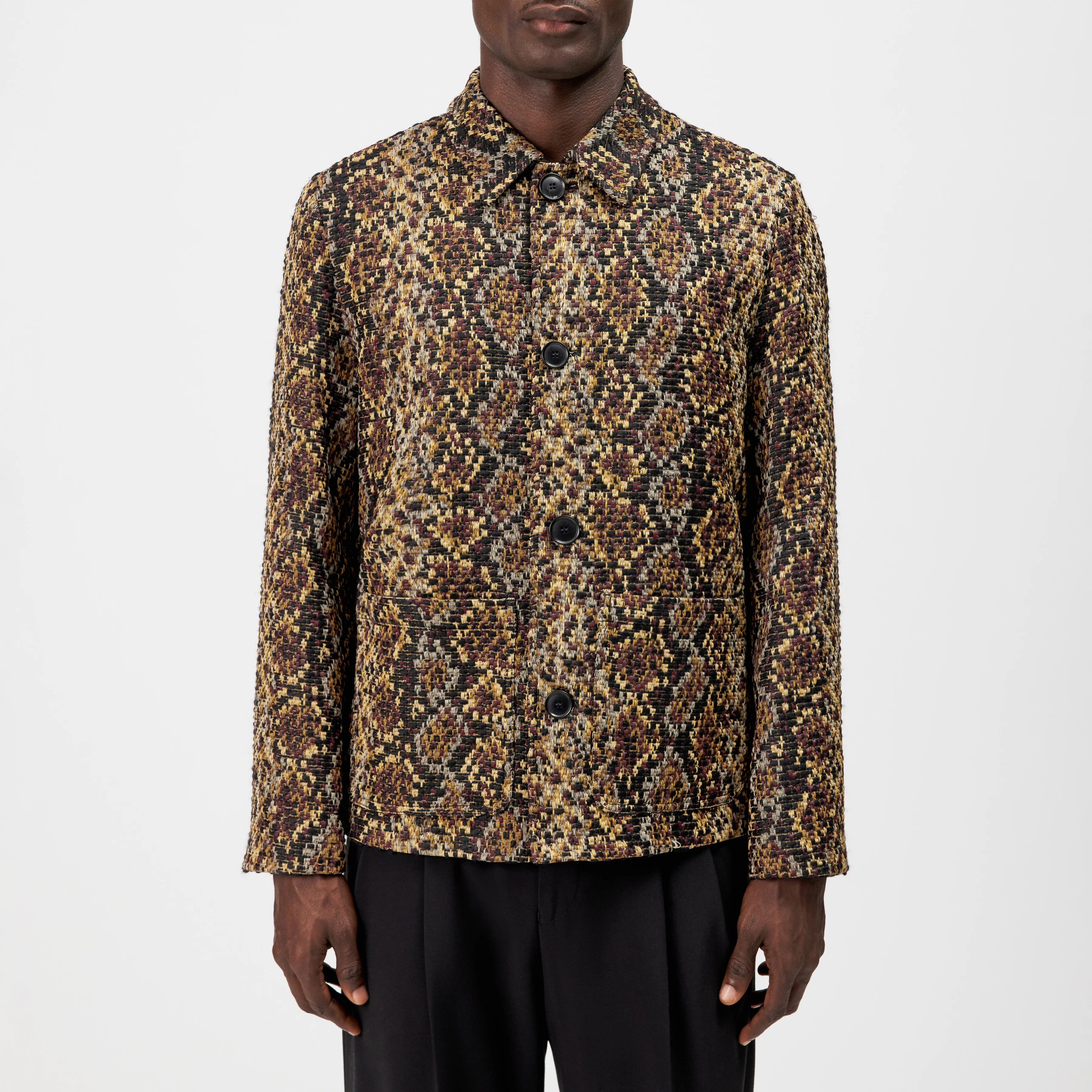 MAKONA - Jacquard pattern jacket - men - red - Frontansicht