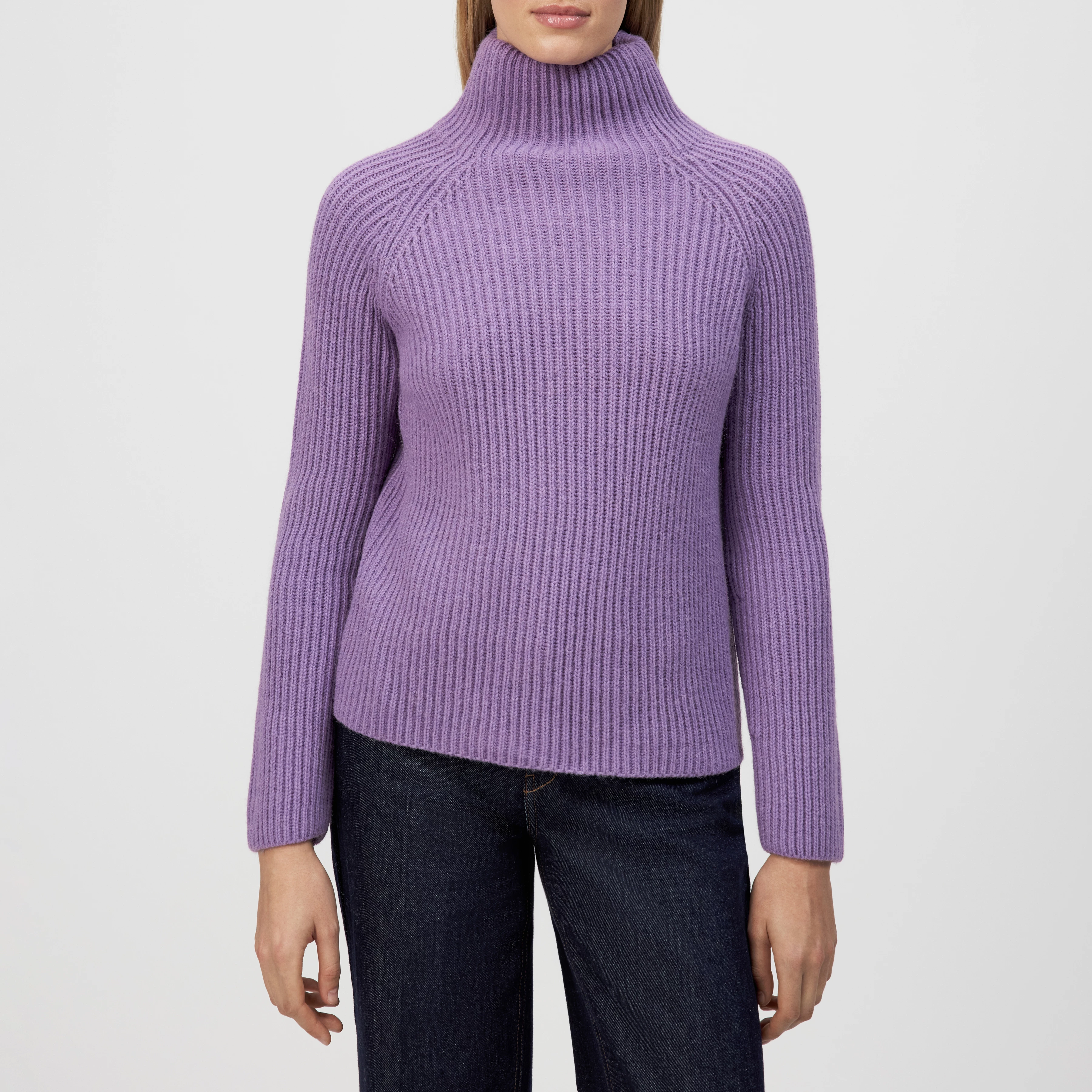 ARWEN - Turtleneck jumper in wool and alpaca blend - women - purple - Frontansicht