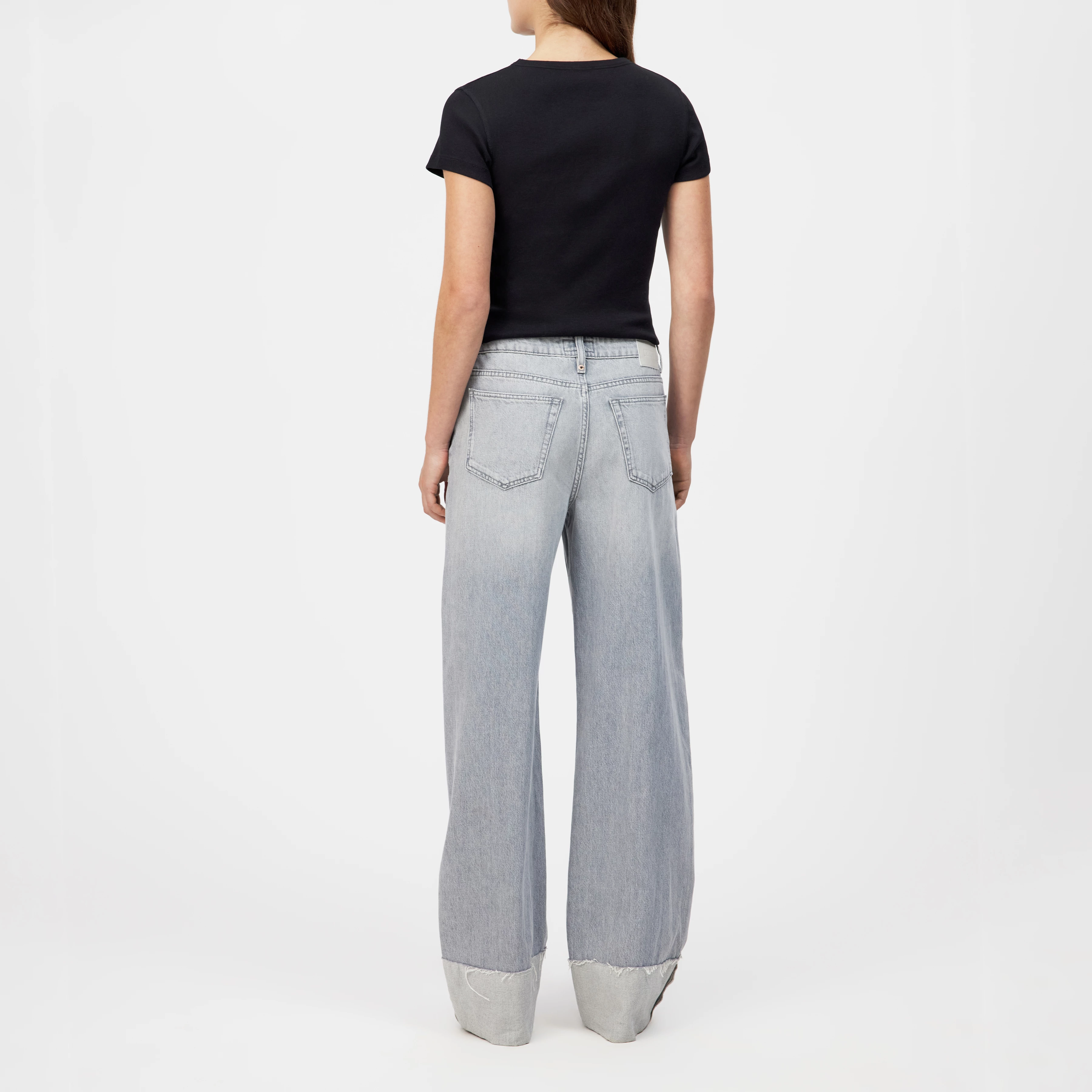 MEDLEY_2 - Mid-Waist Jeans in Light-Grey Denim - Damen - grau - Rückansicht