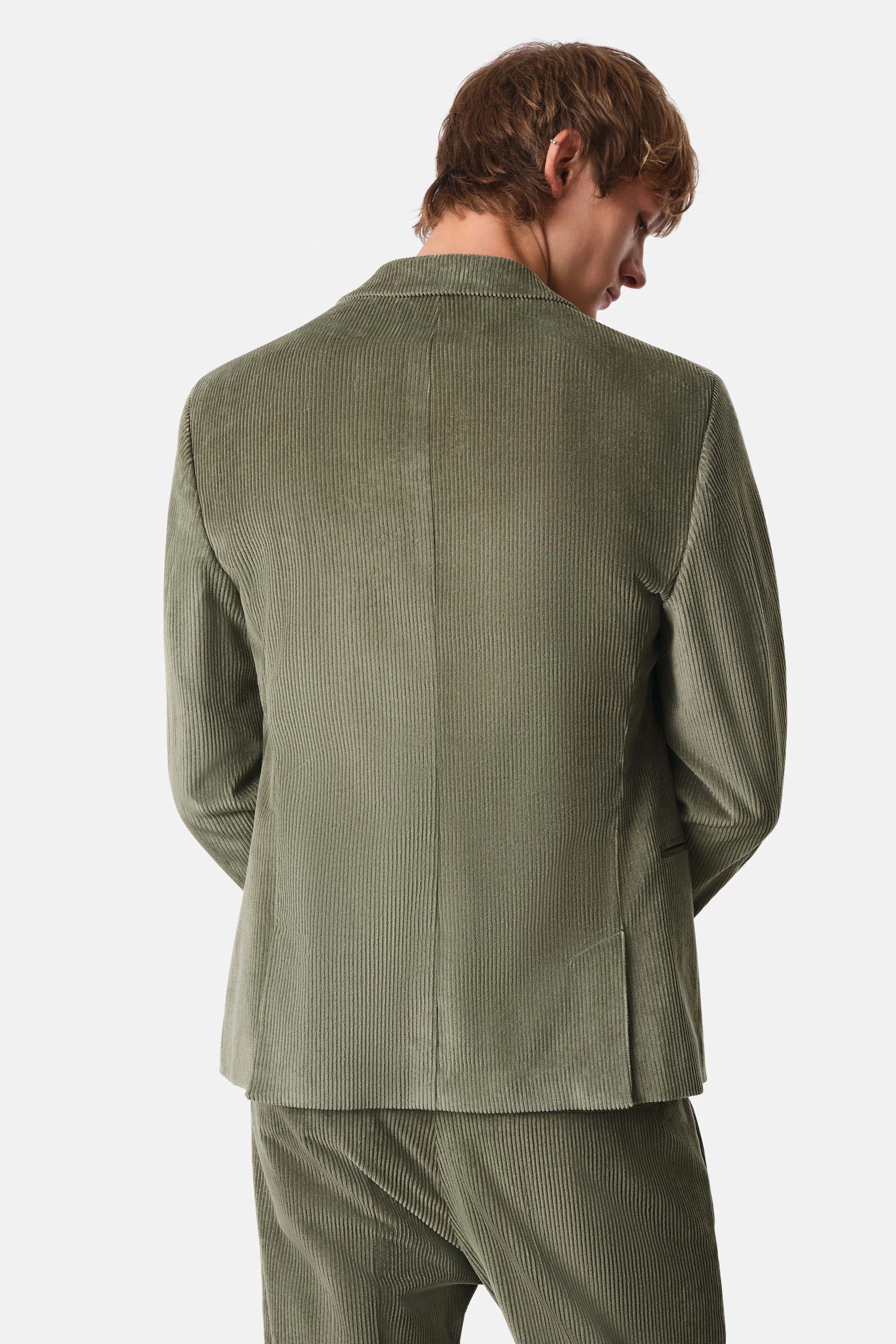 HORLEY - Slim Fit Sakko mit fallendem Revers in Cord - Herren - grün - Rückansicht
