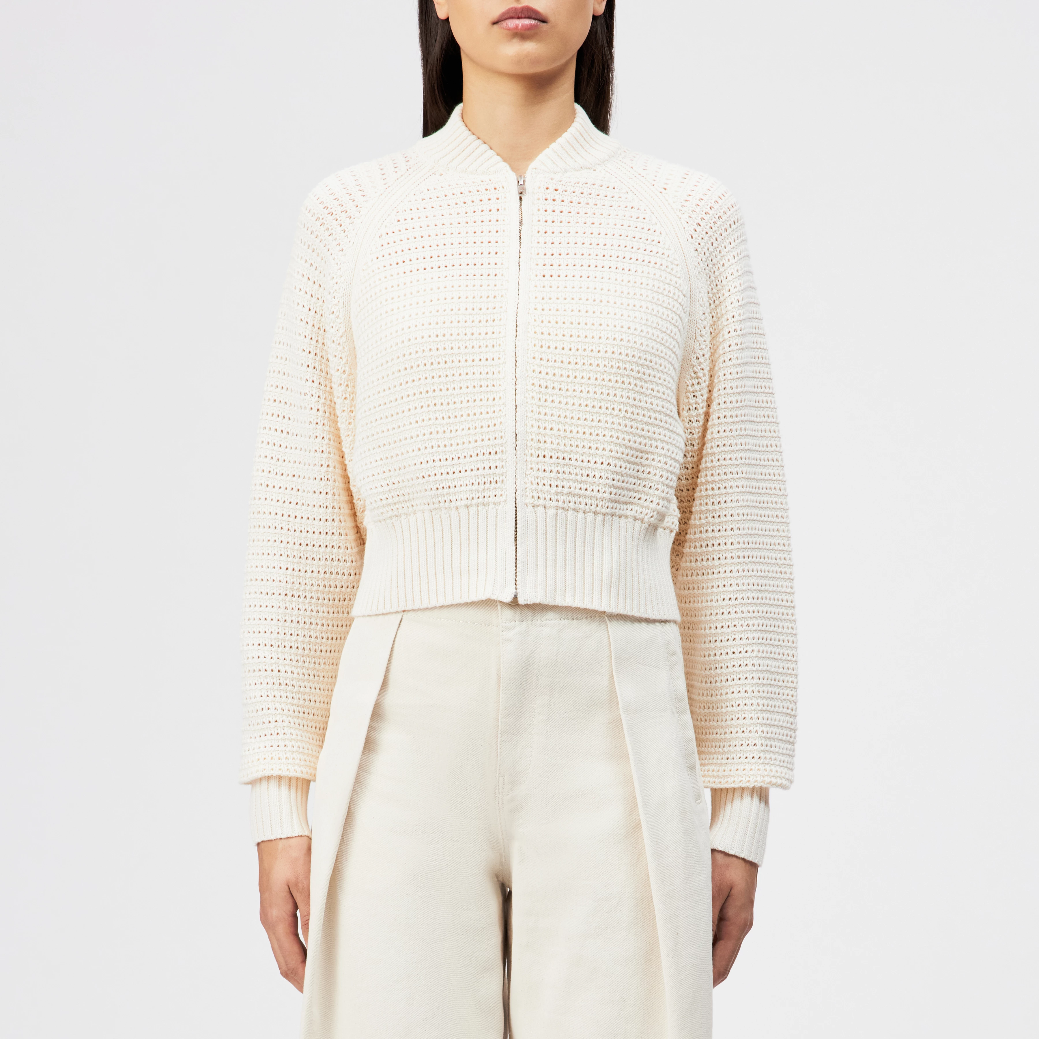 SILSY - Oversized cotton cardigan - women - off white - Frontansicht
