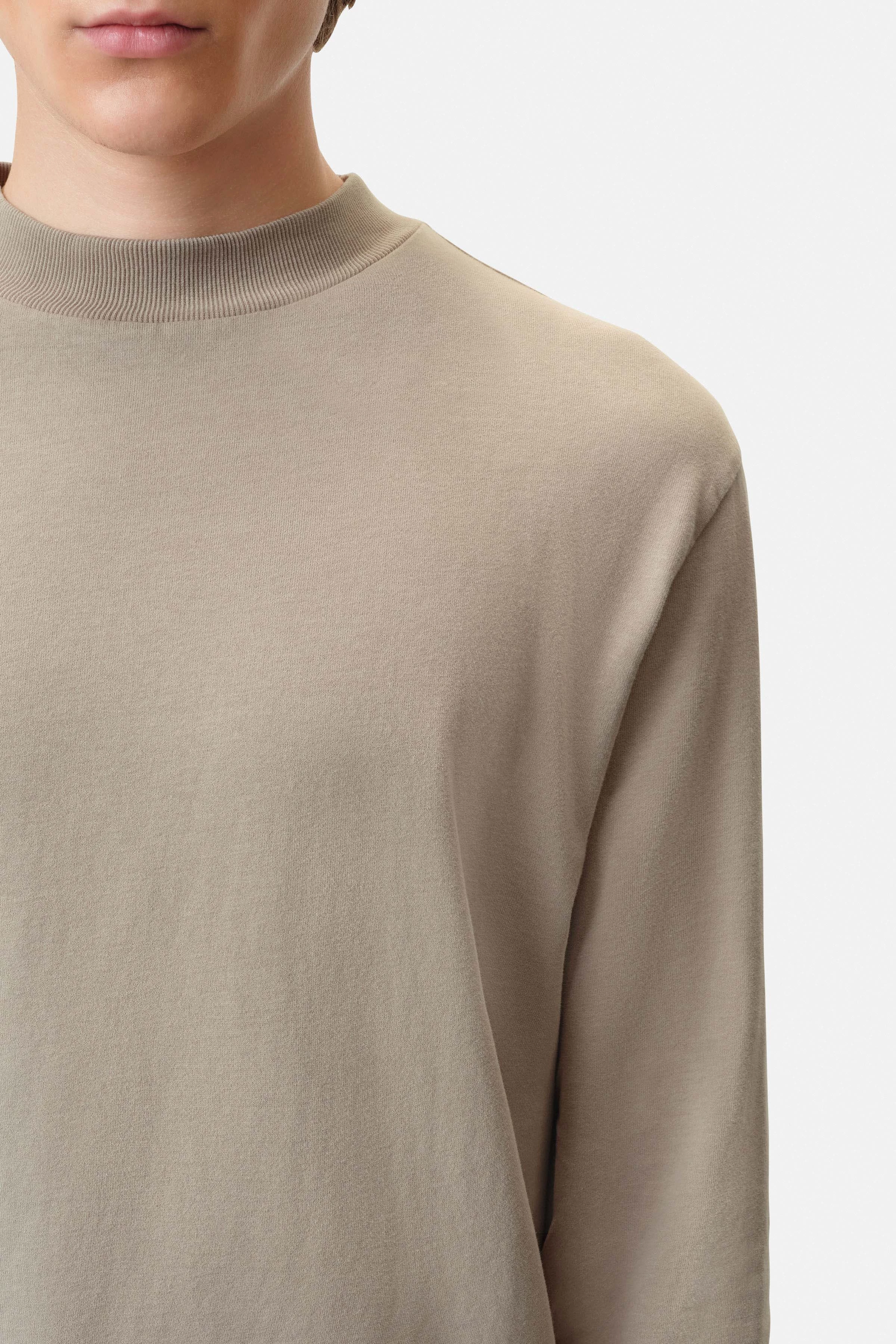 MORITZO - Longsleeve mit Stehkragen in gewaschener Optik - Herren - beige - Seitenansicht