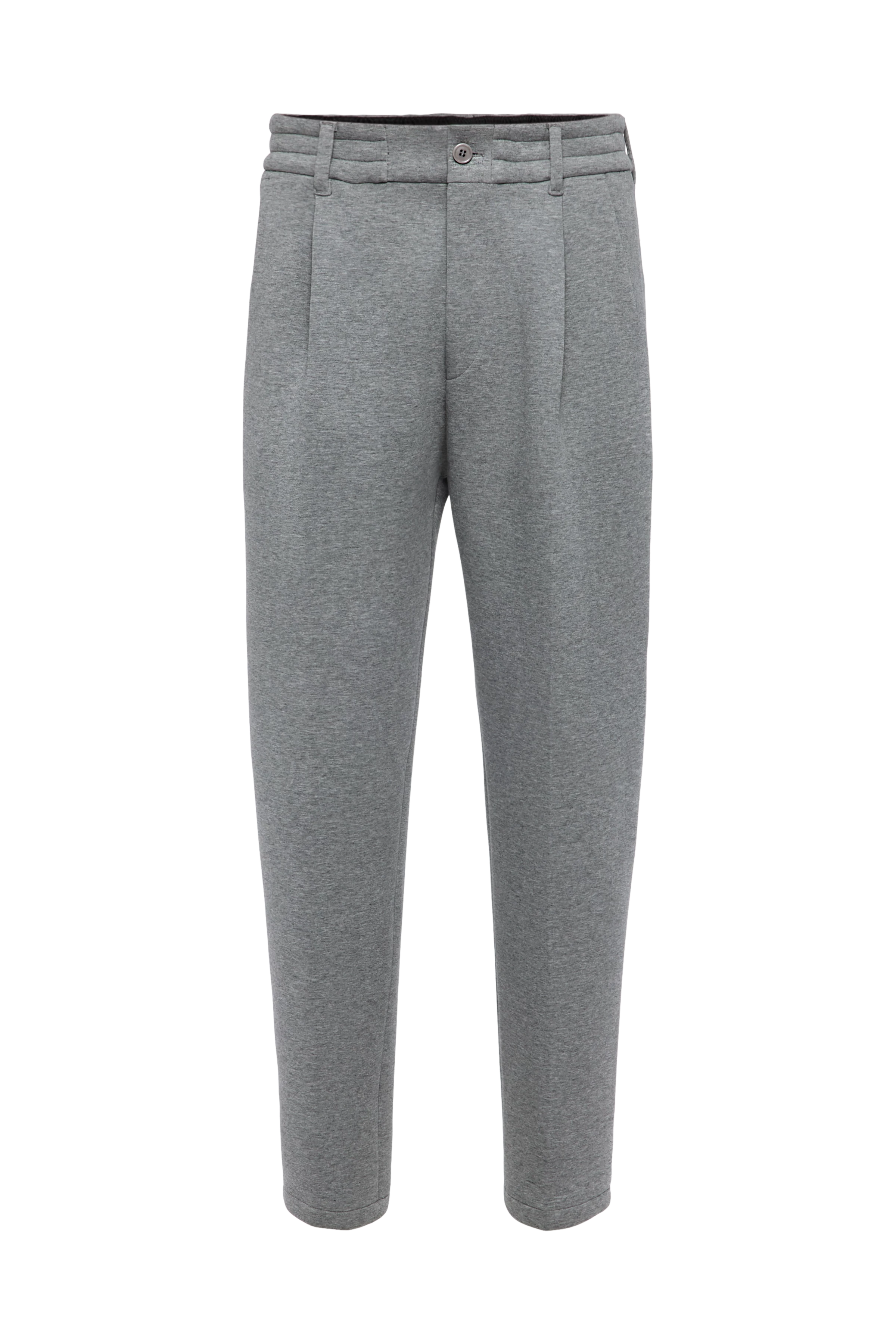 CHASY - Casual trousers with pleats in cotton blend - men - grey - Freisteller Frontansicht