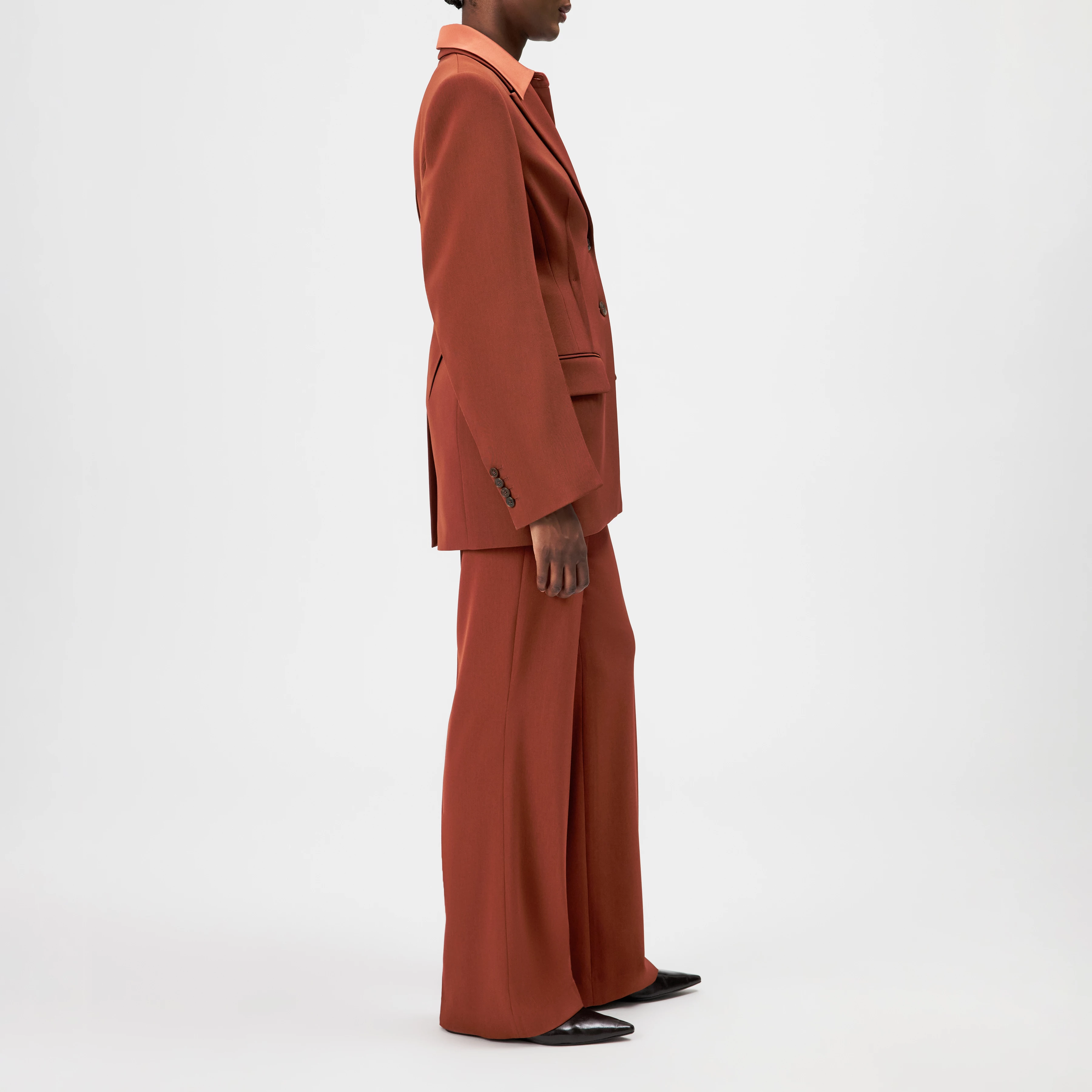 BROCKLEY - Blazer ajusté à un bouton en techno-twill - women - rouge - Seitenansicht