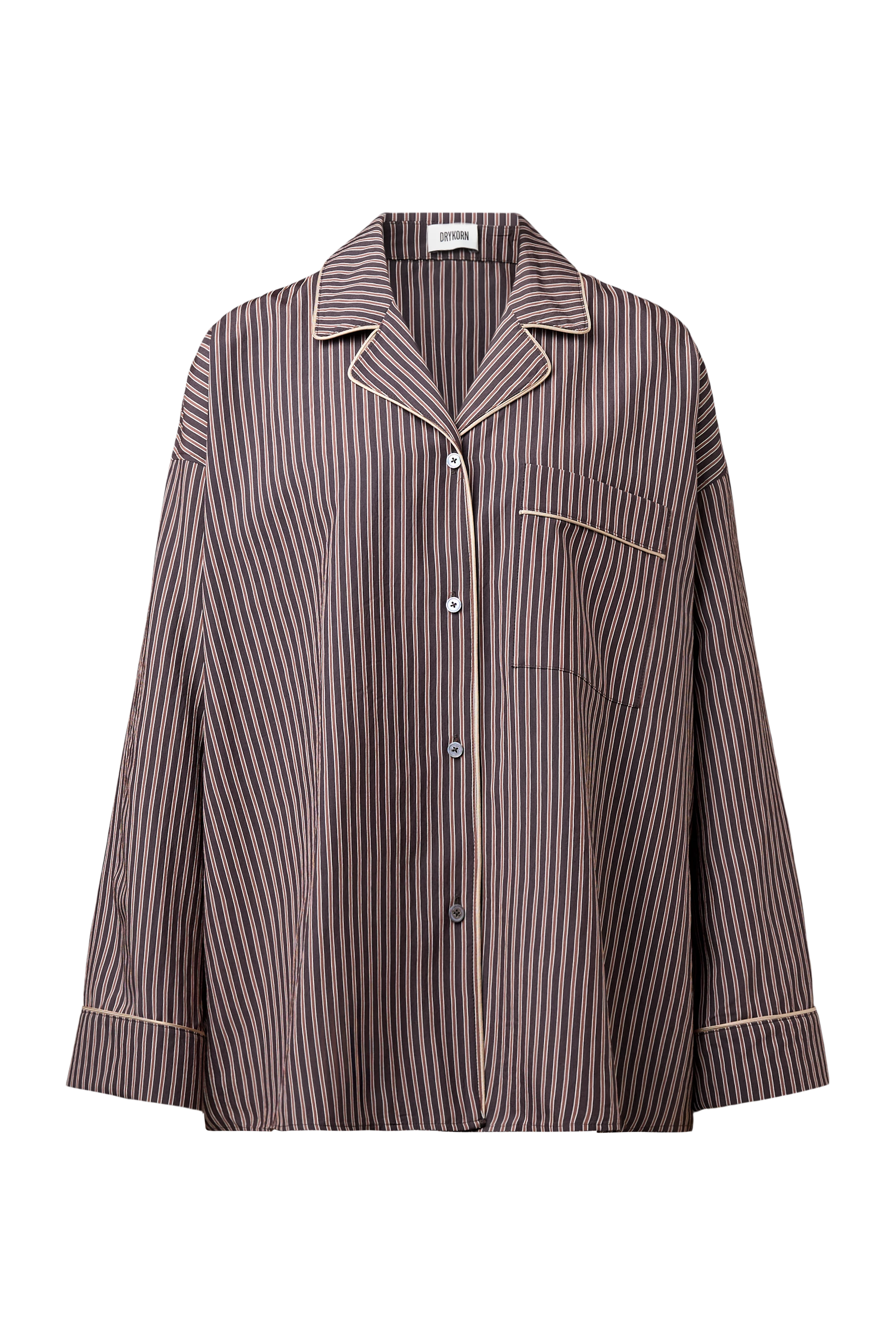 HELINA - Oversized viscose-blend shirt blouse - women - brown - Freisteller Frontansicht