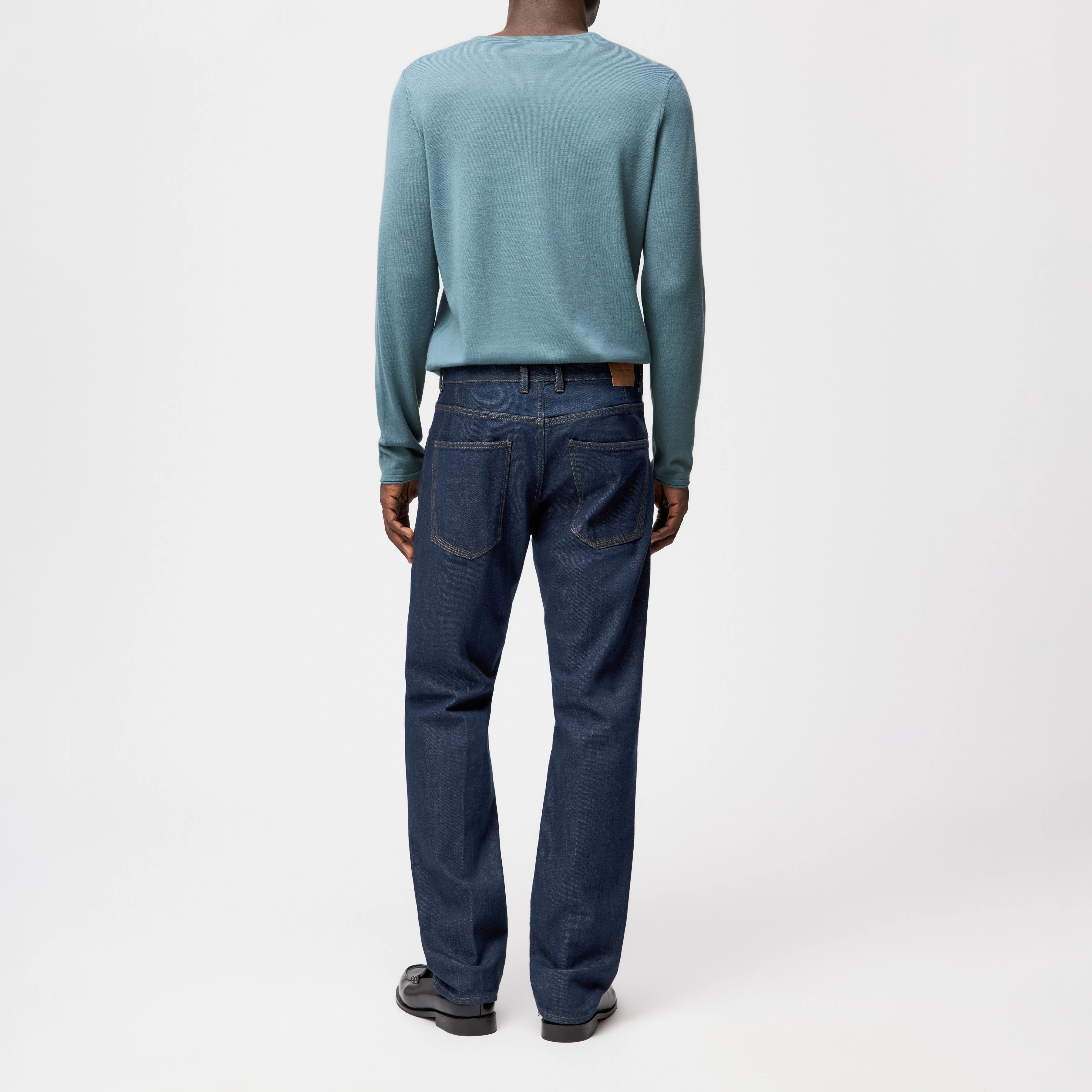 HIGHT - Relaxed Fit Jeans in Navy-Blue Denim - Herren - blau - Rückansicht