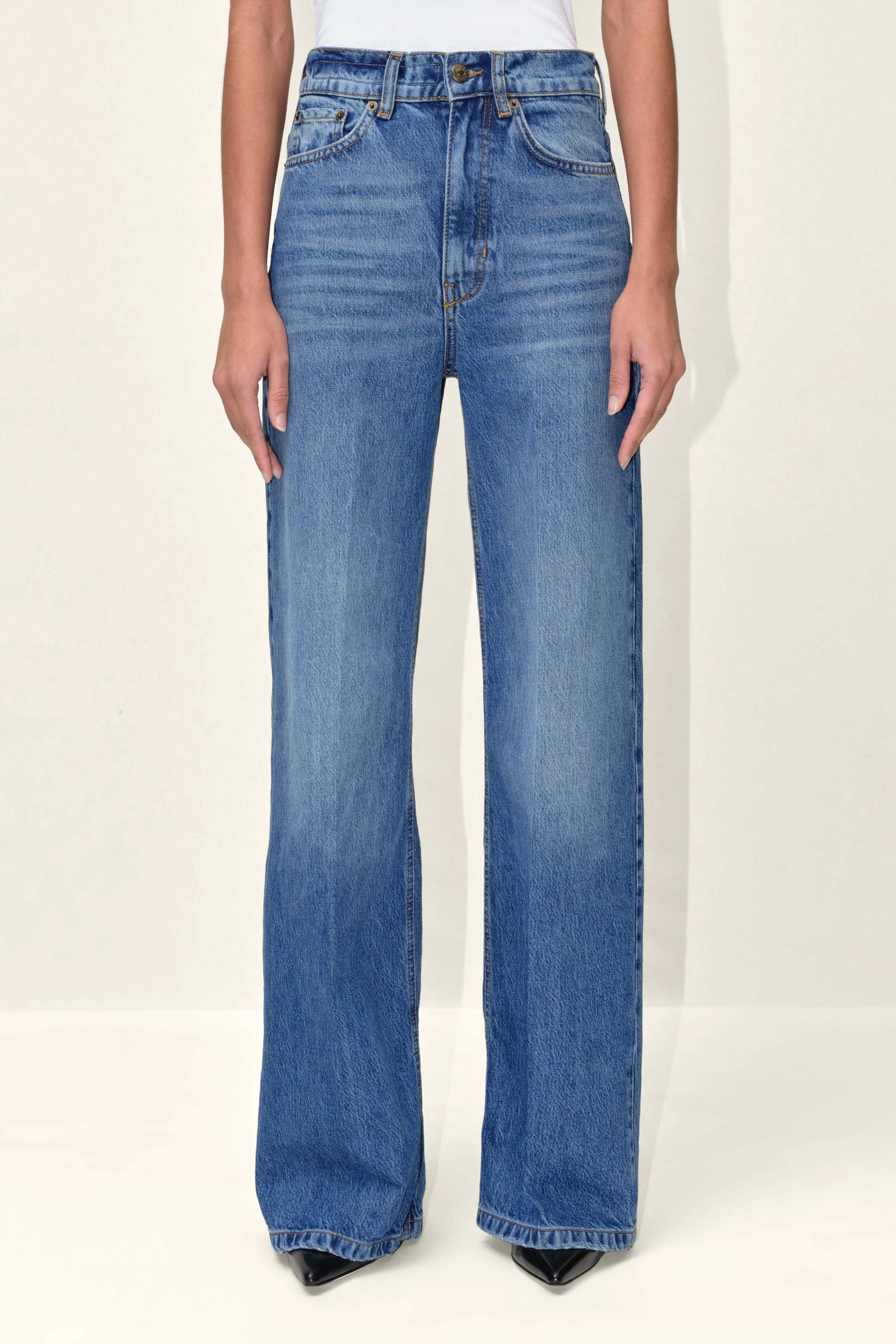 CAUSE - Jeans mit weitem Bein - Damen - blau - Frontansicht