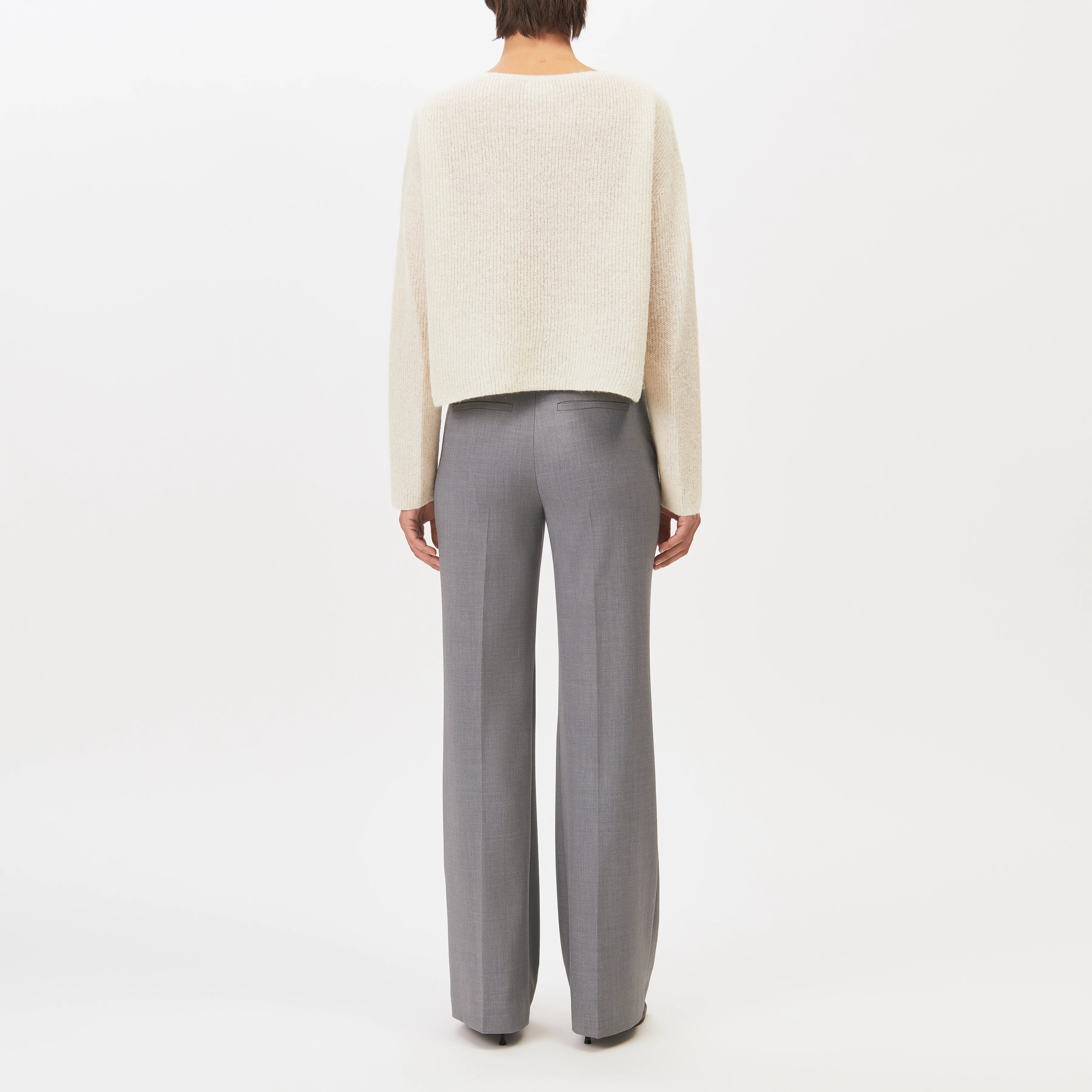IMENY - Short Suri Alpaca blend jumper - women - beige - Rückansicht