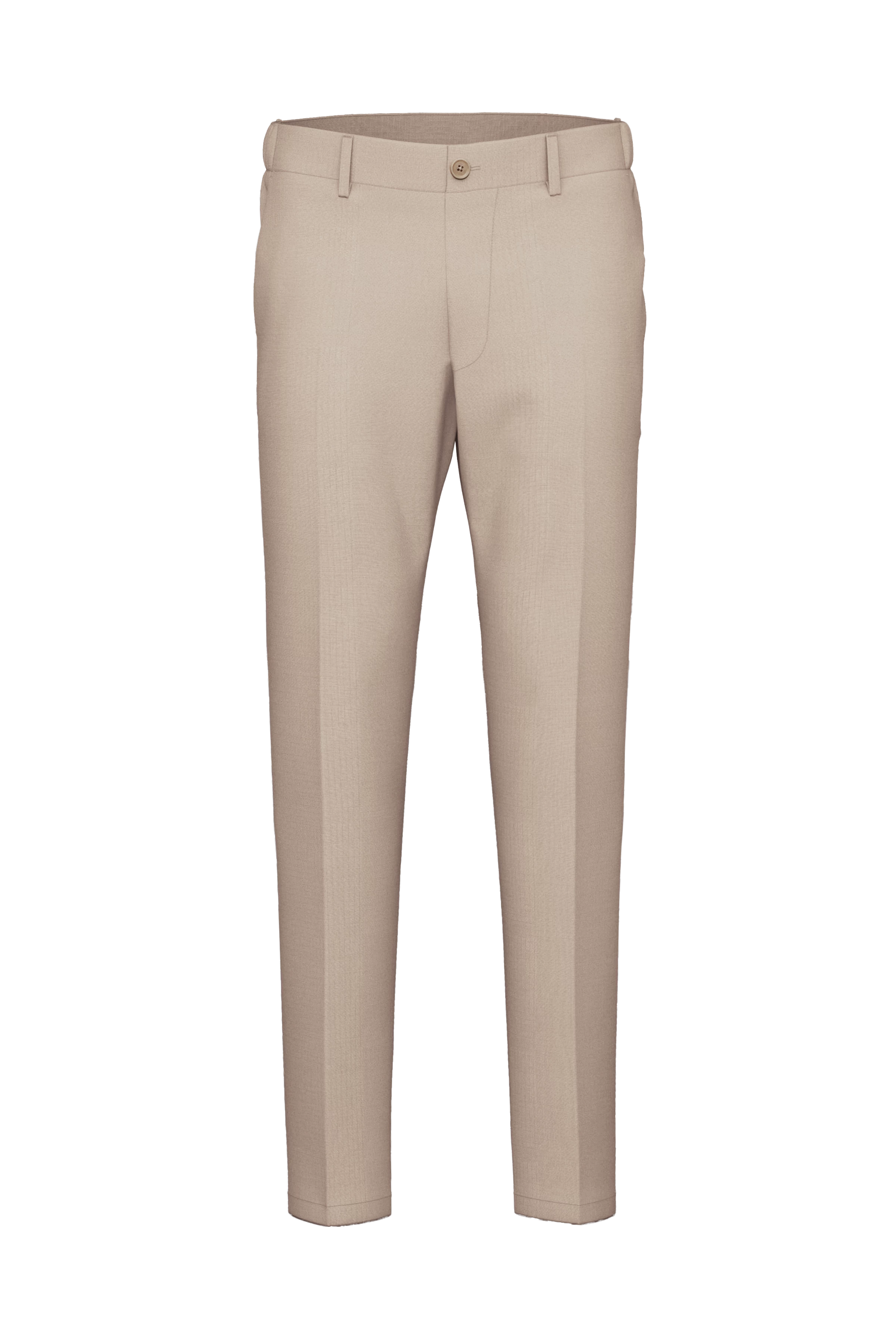 AJEND - Ready-made trousers in cotton gabardine - men - beige - Freisteller Frontansicht