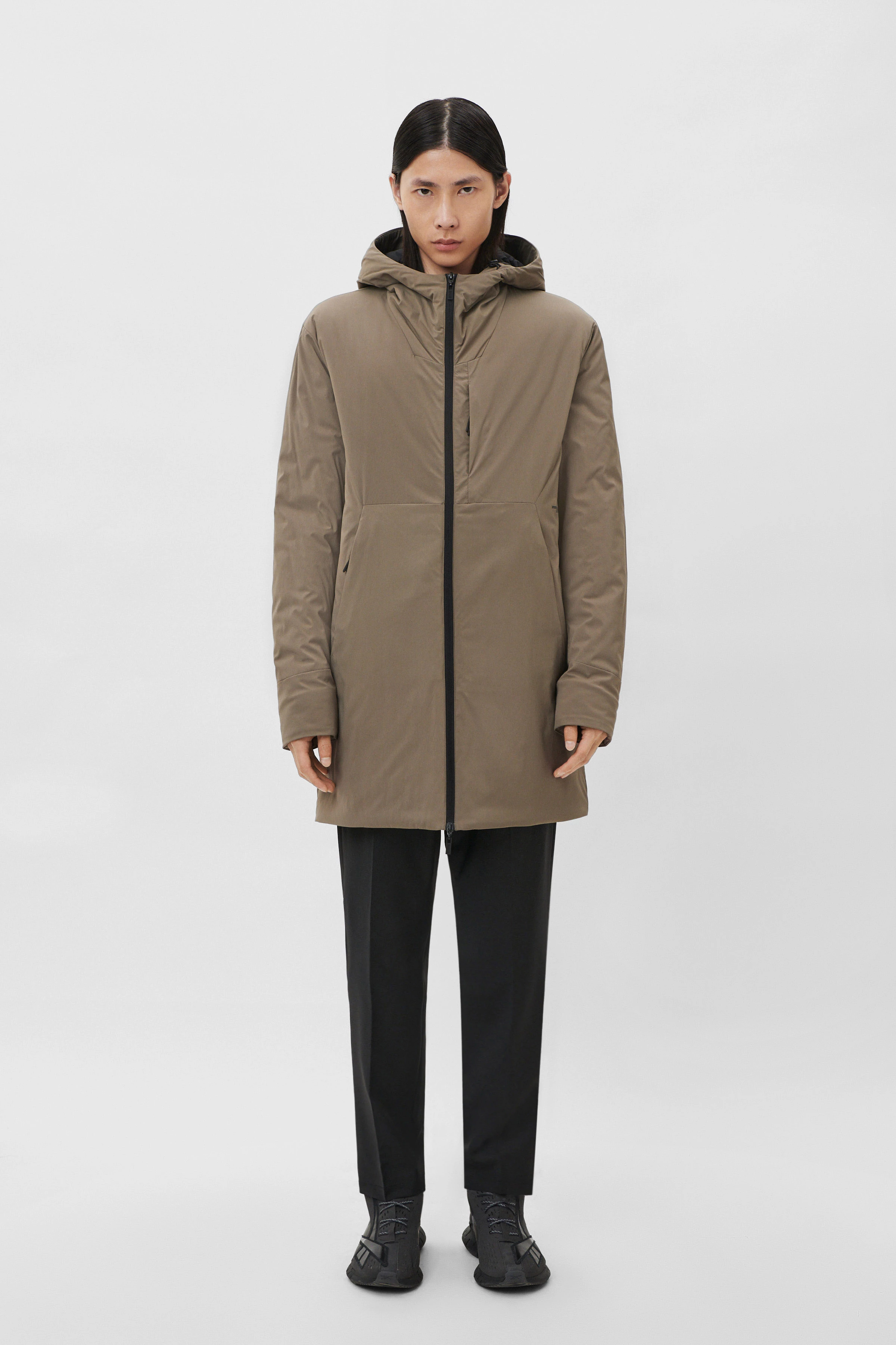 DENYO - lightweight Parka - Herren - braun - Ganzkörper-Frontansicht