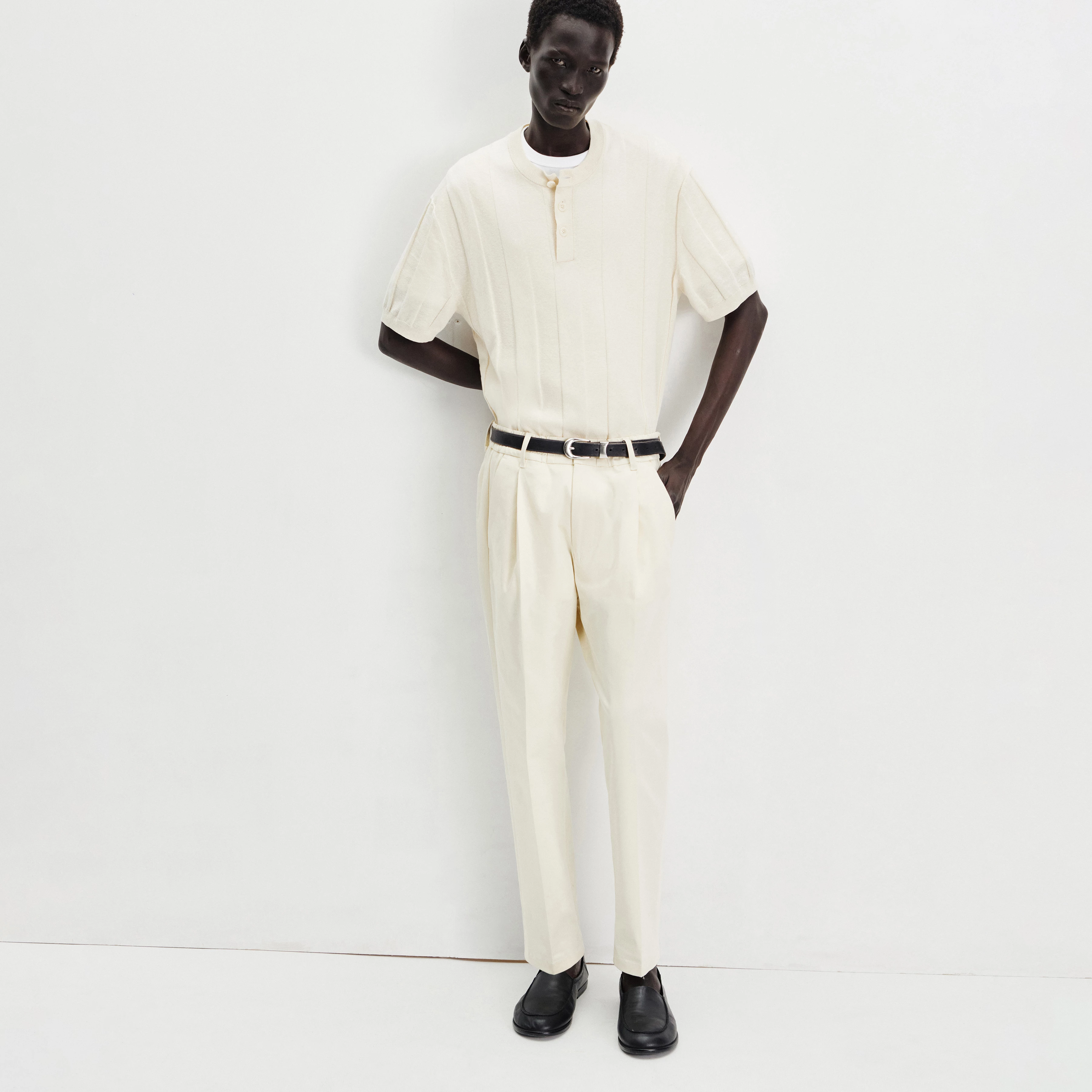 CHASY - Casual Hose mit Bundfalte in Baumwoll-Gabardine - Herren - beige