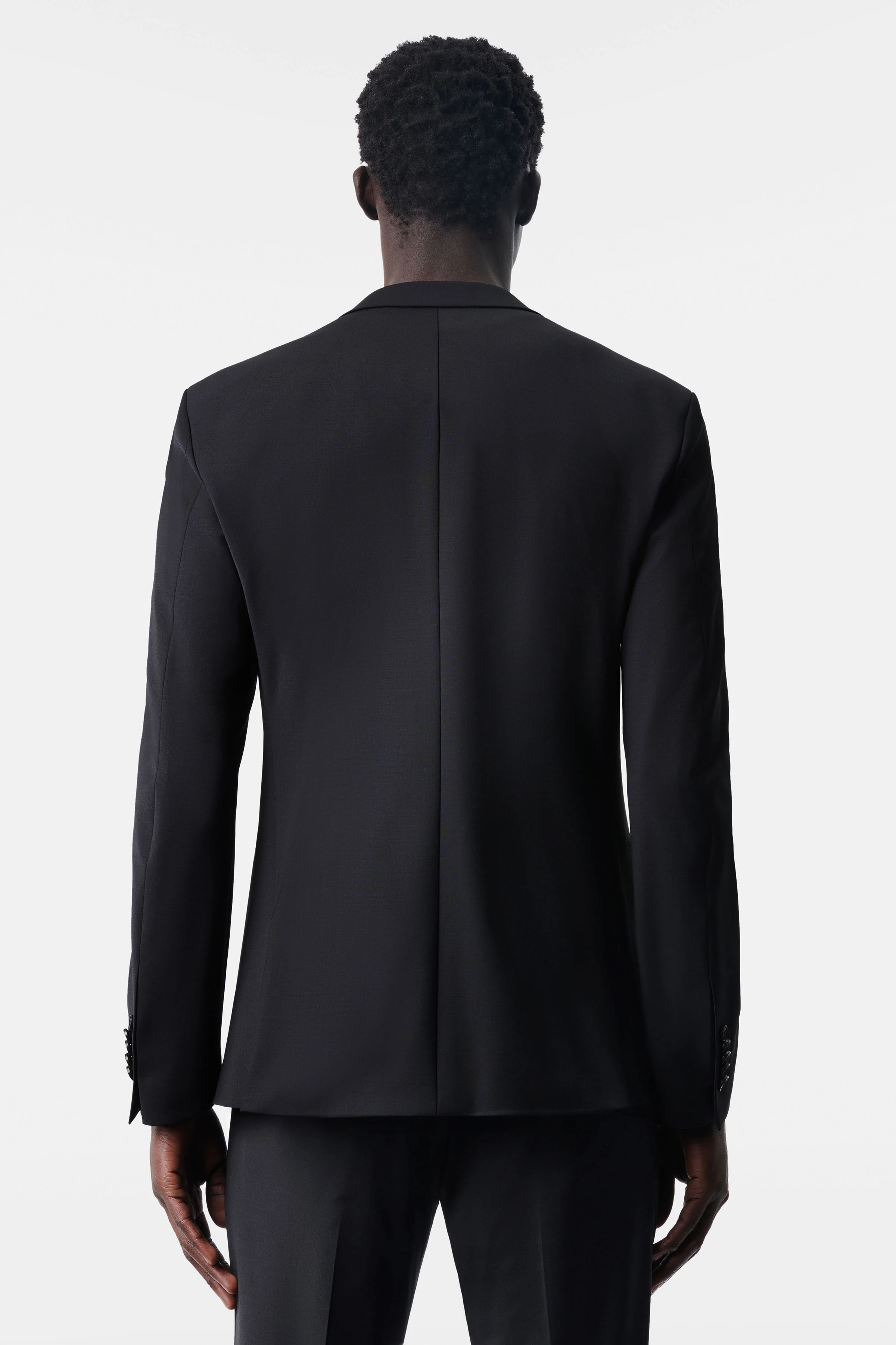 skinny fit jacket with rising lapel in bi-stretch