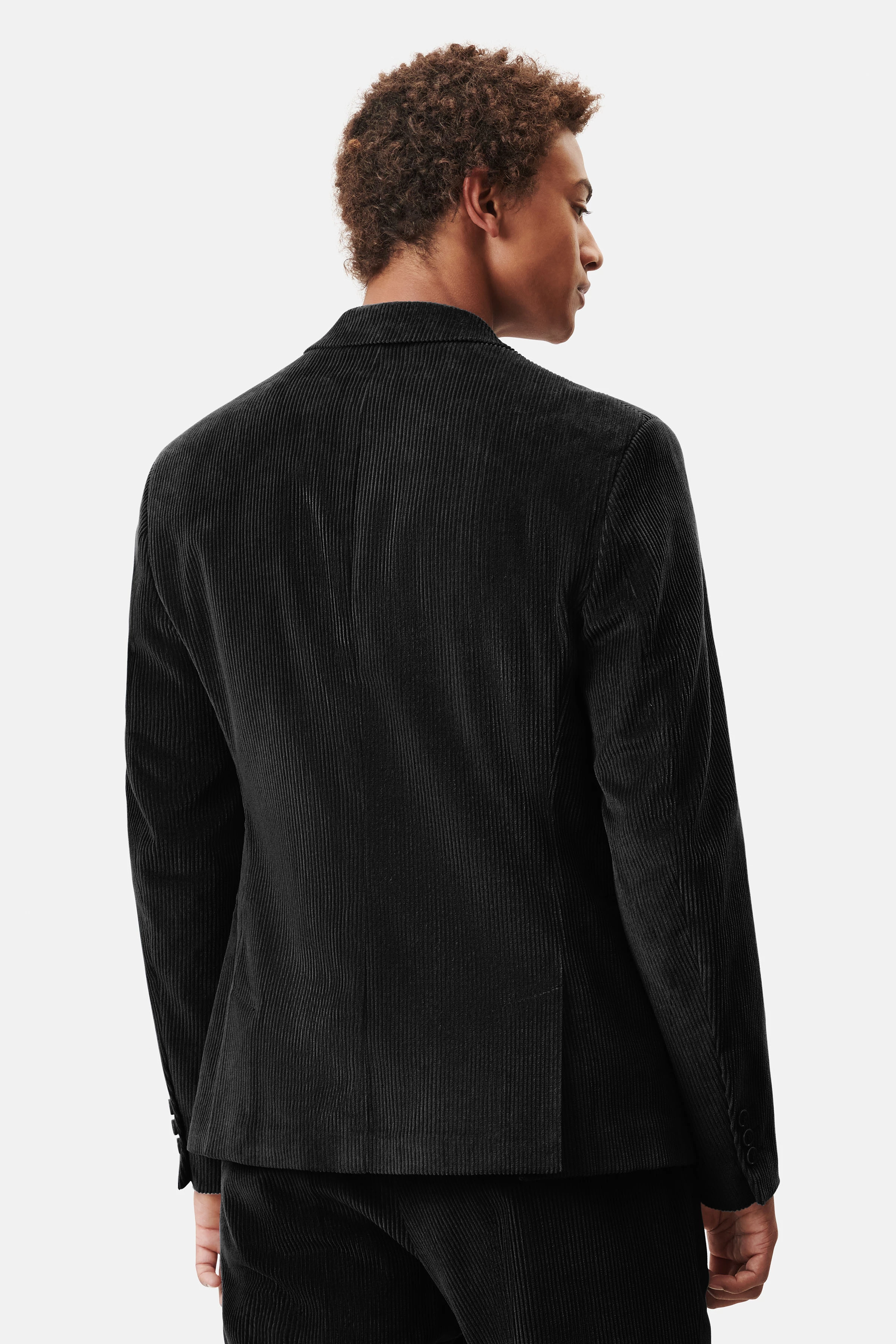 HORLEY - Slim Fit Sakko mit fallendem Revers in Cord - Herren - schwarz - Rückansicht