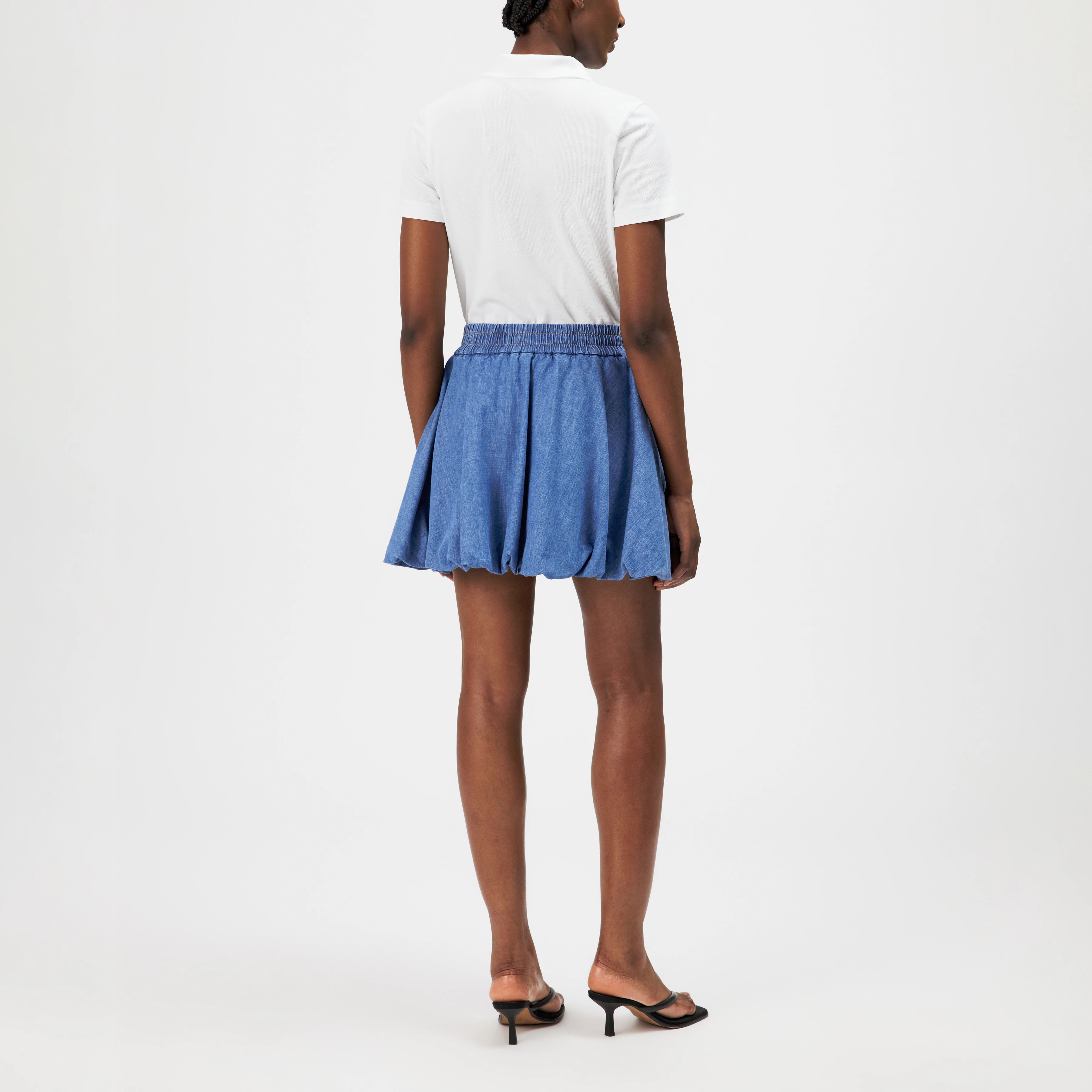 SEGHA - Balloon skirt in light denim look - women - blue - Rückansicht