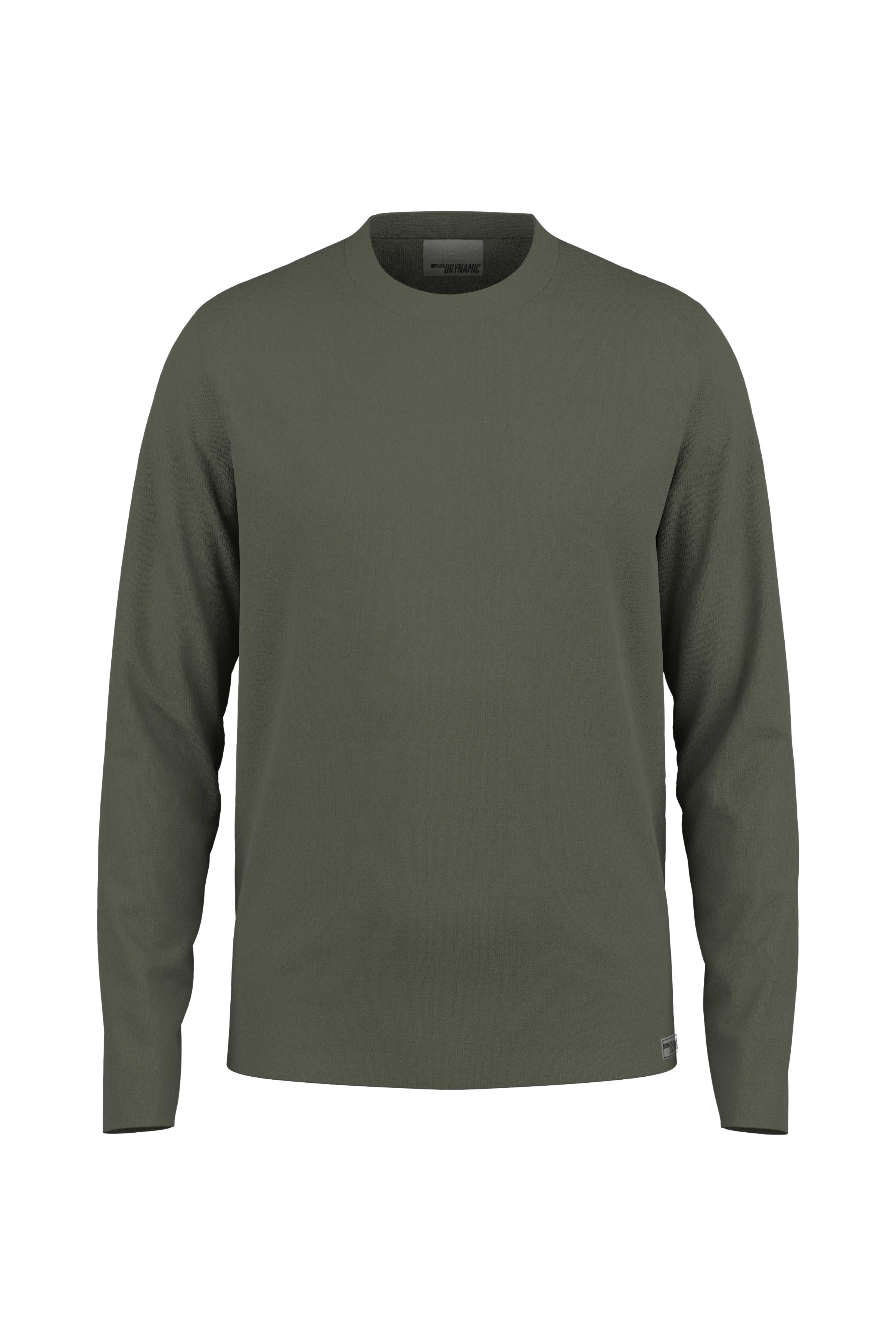 ELRIK - Round-neck jumper in 100% merino wool - men - green - Freisteller Frontansicht