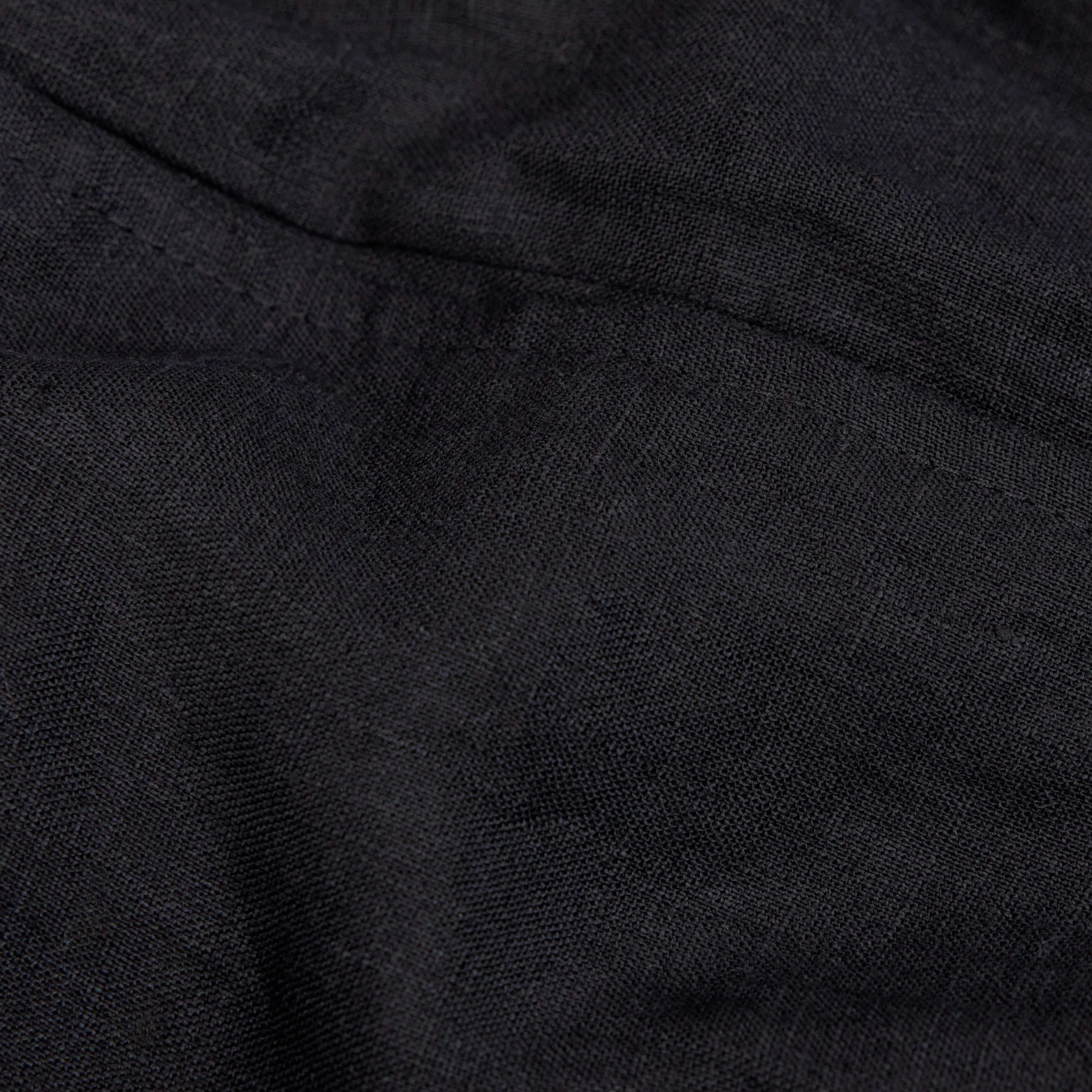 EDICT - Relaxed Fit Paperbag-Shorts in reinem Leinen - Damen - schwarz - Materialbild (B2C)