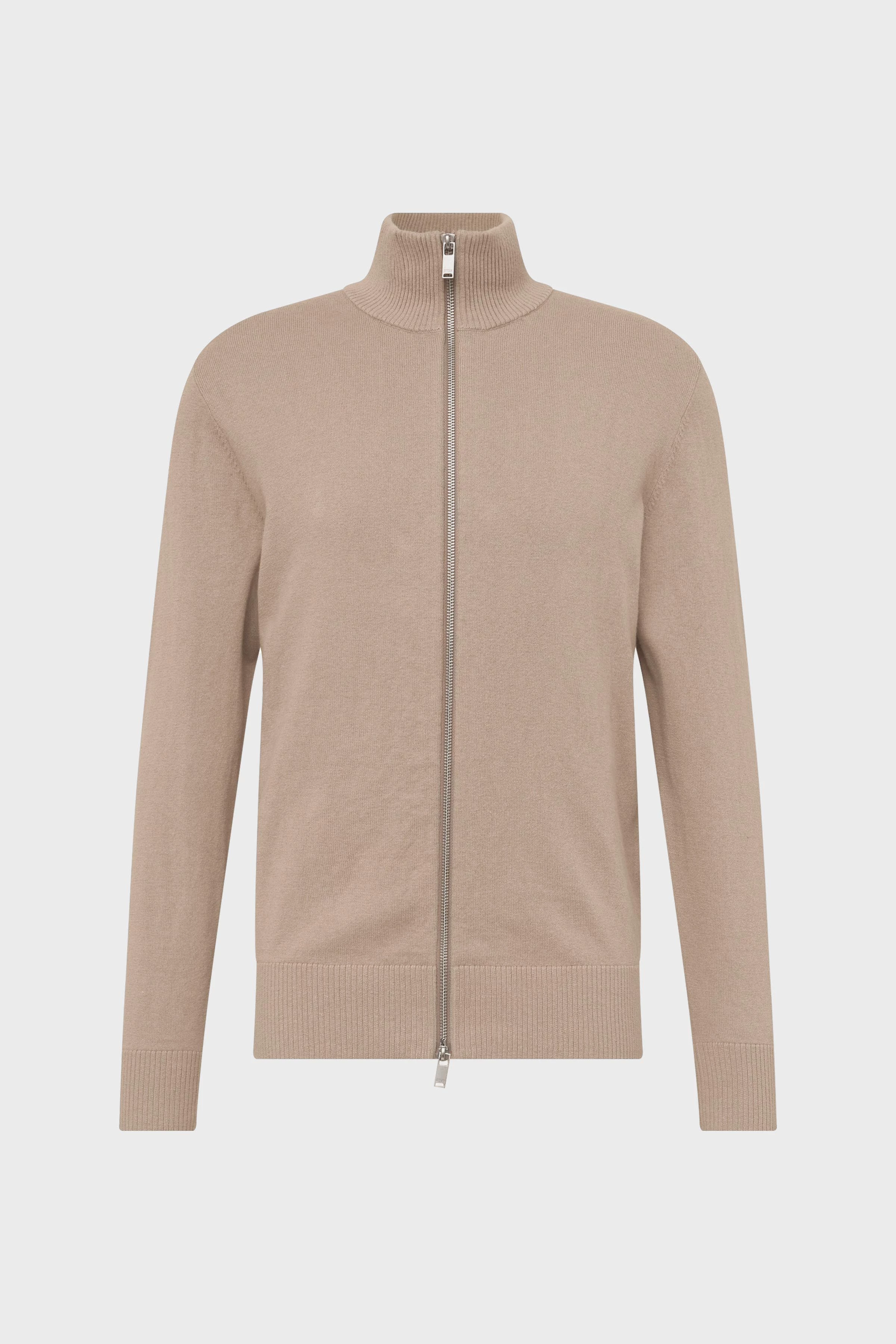 ANTONIO - Softe Basic Zip-Jacke - Herren - braun - Freisteller Frontansicht