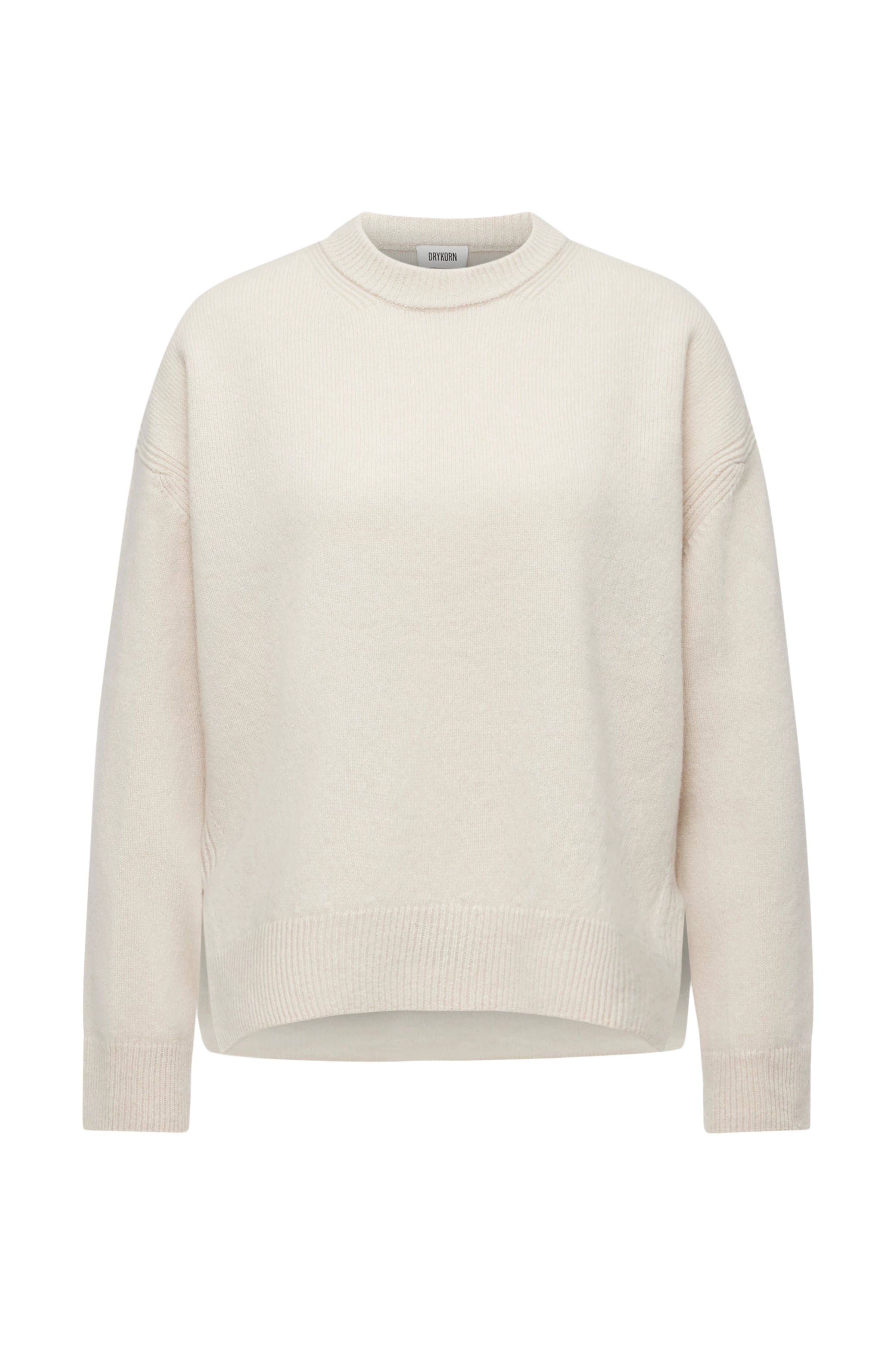 LIZIELA - Rundhalspullover in Schurwolle - Damen - beige - Freisteller Frontansicht