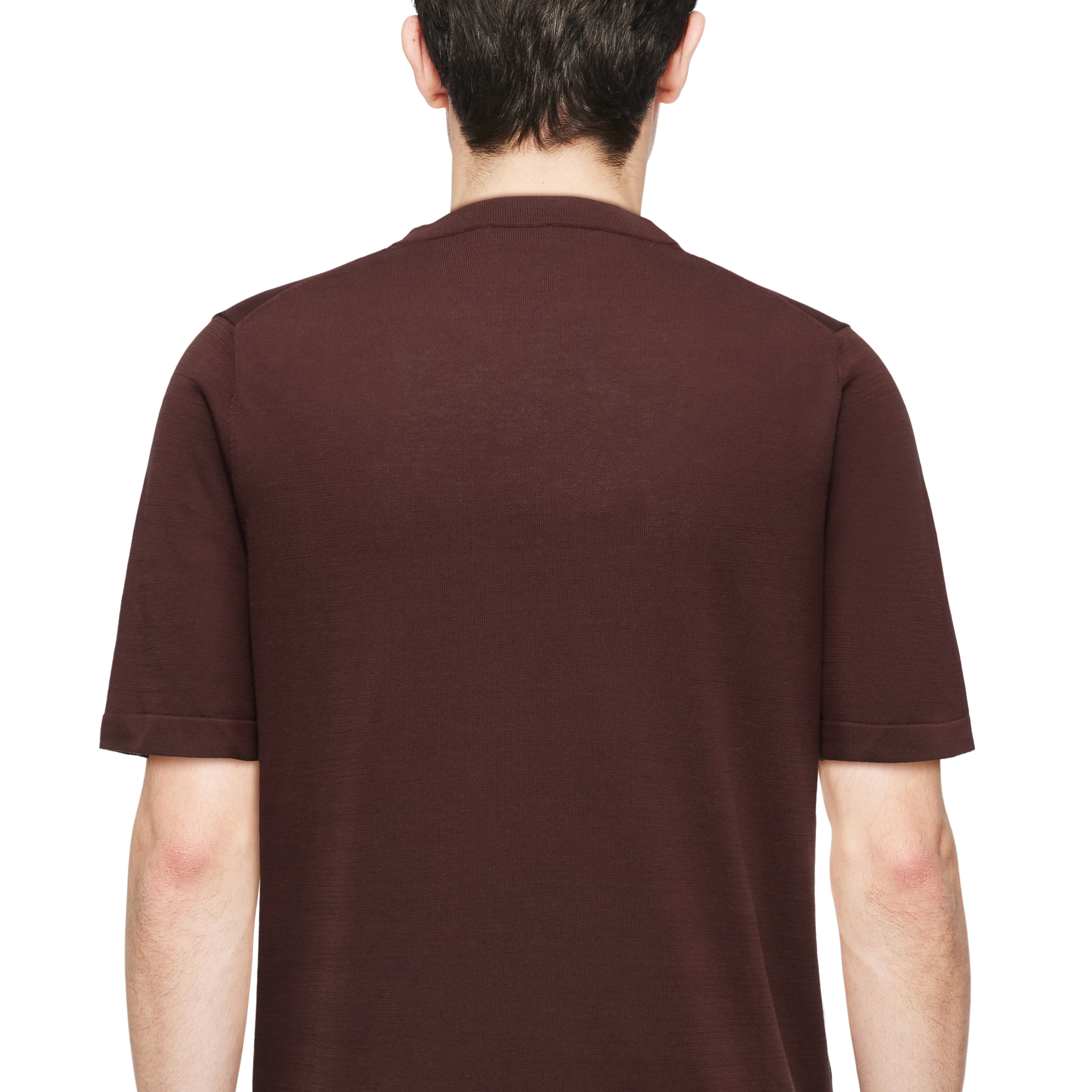 VALENTIN - T-shirt in mercerised cotton - men - red - Detailansicht am Model