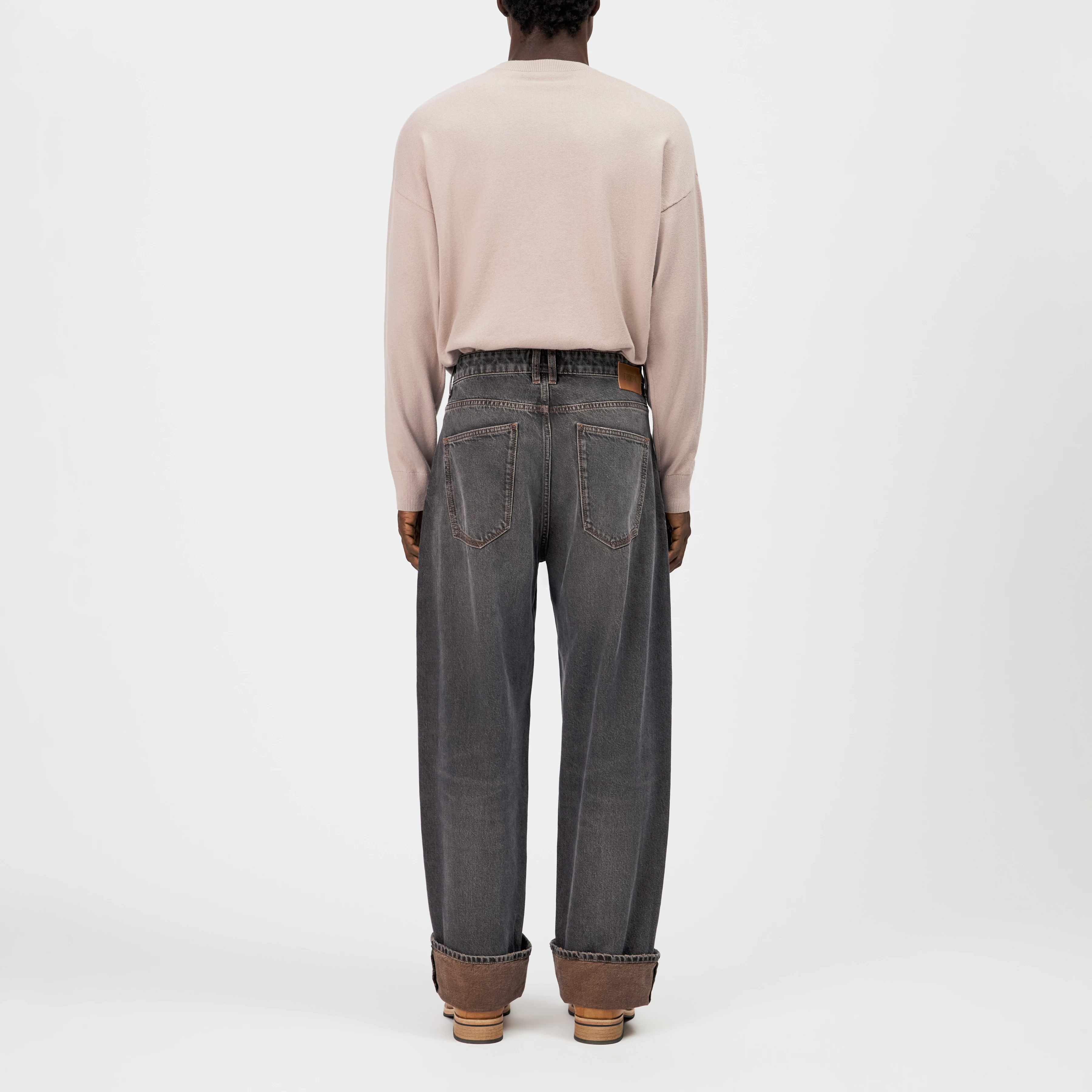 RAWDY_A - Pure cotton tapered jeans - men - beige - Rückansicht