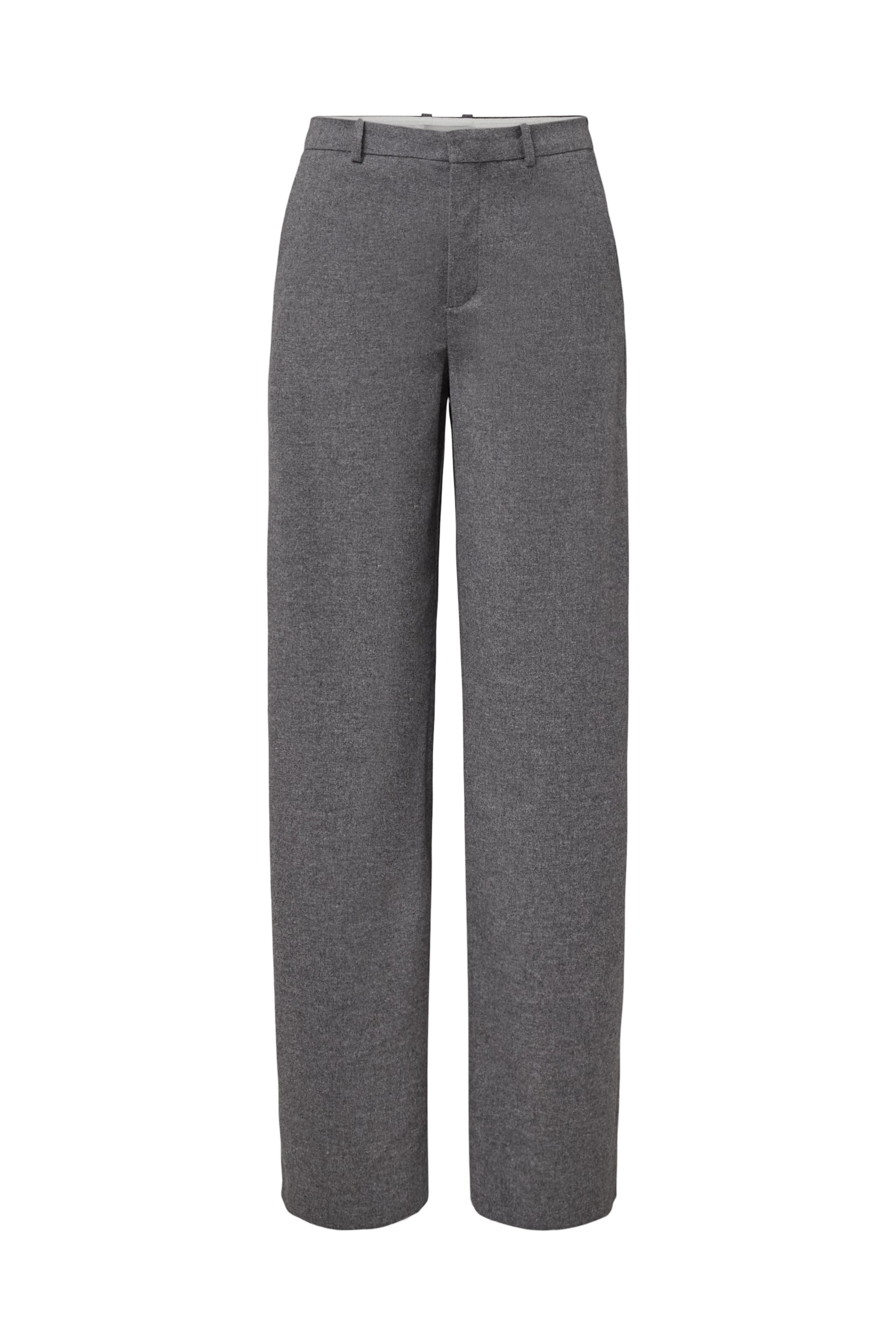 DESK - Trousers with barrel leg in wool blend - women - grey - Freisteller Frontansicht