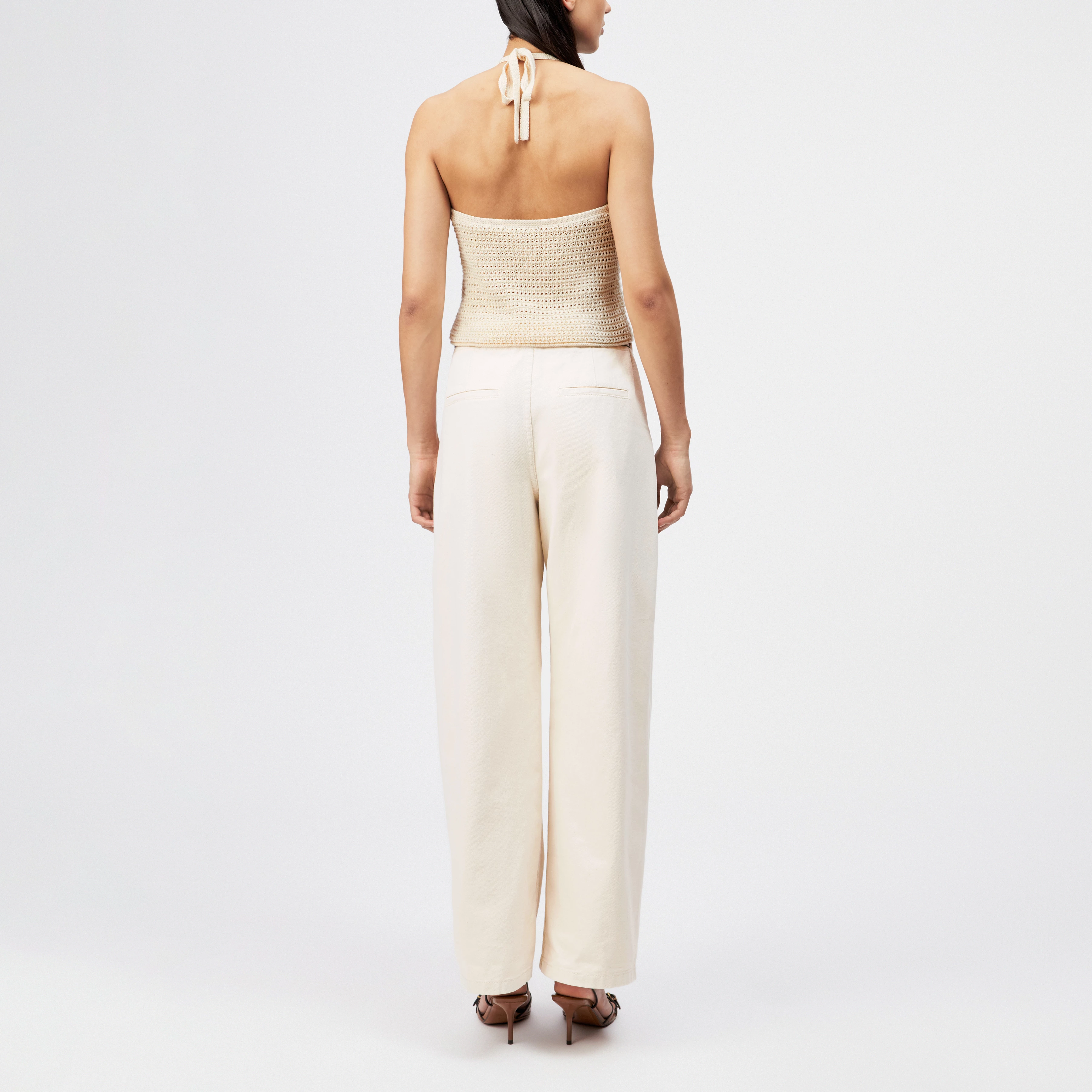 AKWY - Halter top in pure cotton - women - off white - Rückansicht