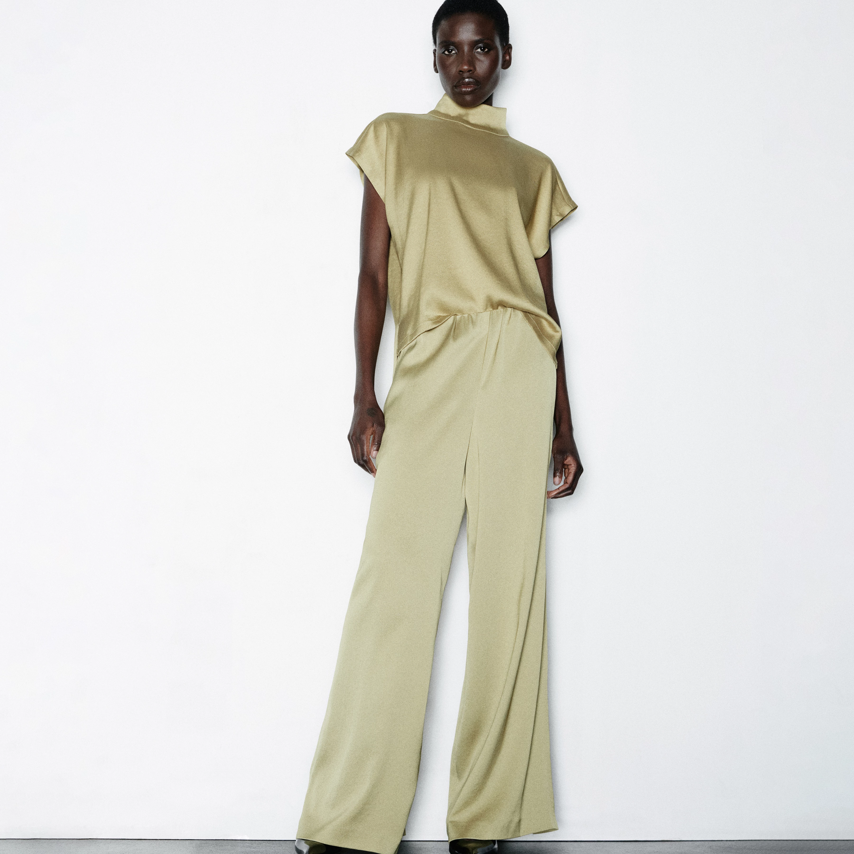 TWEEZER - Wide trousers in satin - women - brown