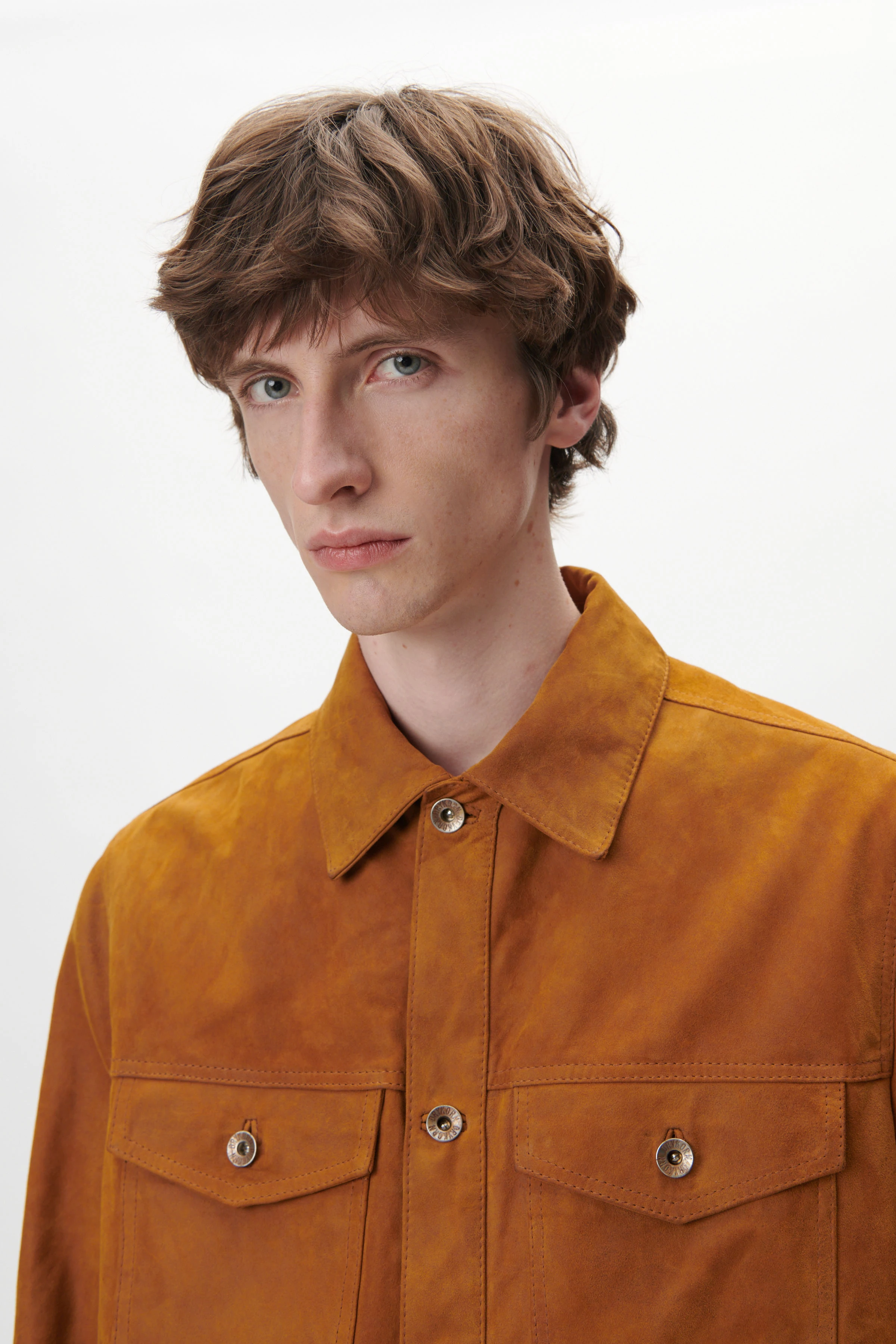 DULL - Velours Lederjacke - Herren - braun - Seitenansicht