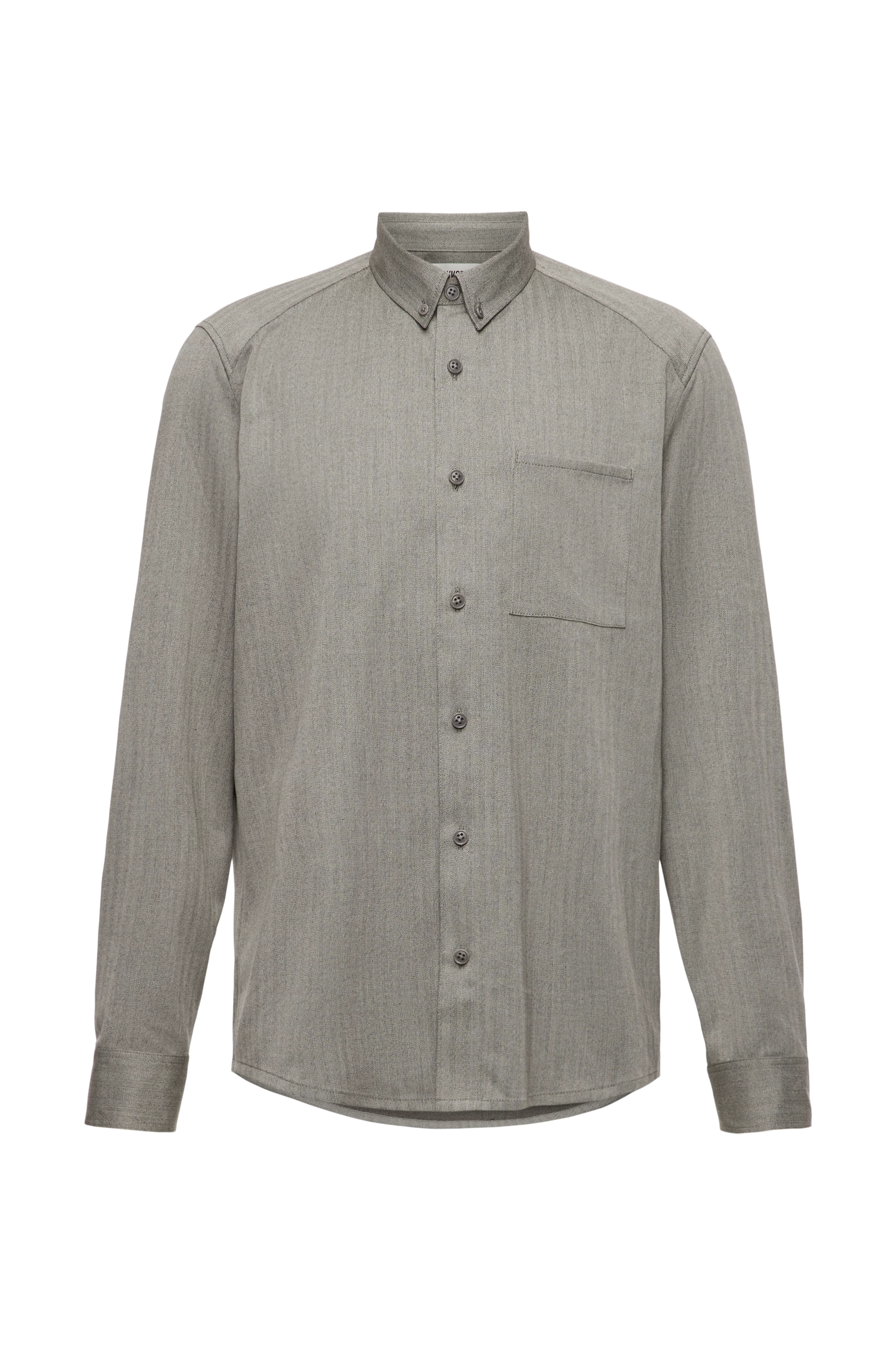 LIET_3 - Button-down shirt in viscose-wool blend - men - brown - Freisteller Frontansicht