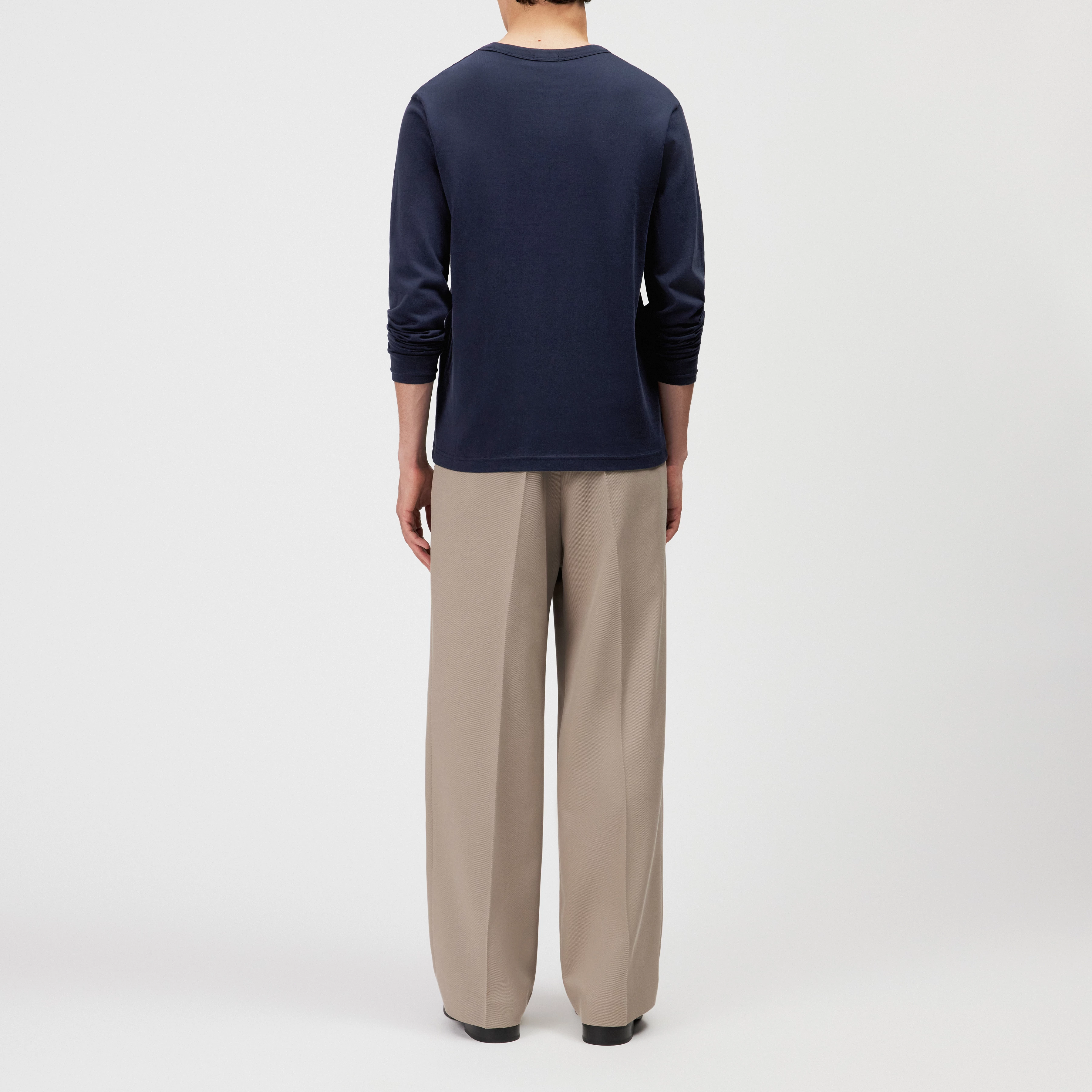JULIENO_LS - Slim Fit Longsleeve in reiner Baumwolle - Herren - blau - Rückansicht