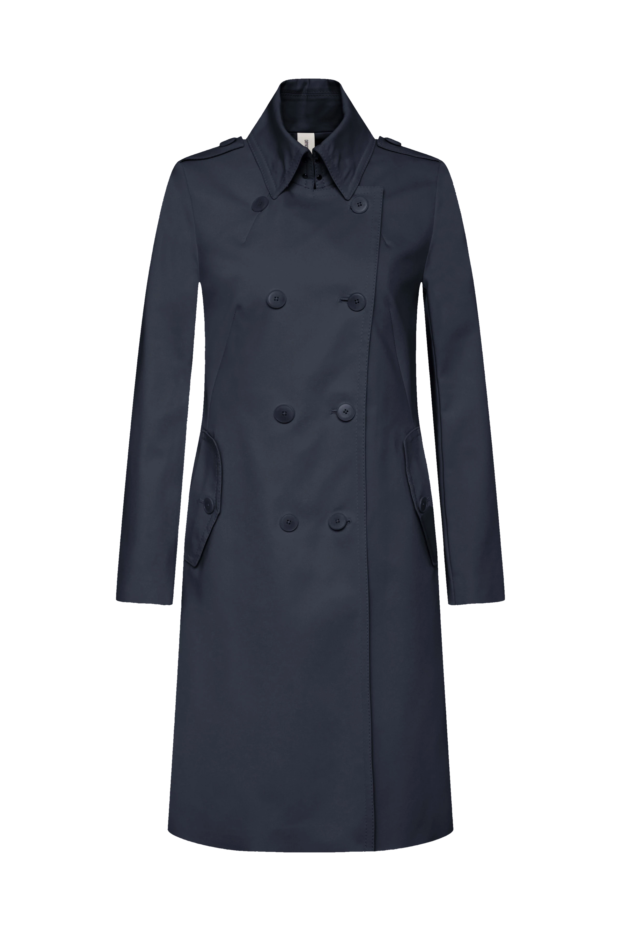 HARLESTON - Uniformmantel in Technostretch-Satin - Damen - blau - Freisteller Frontansicht