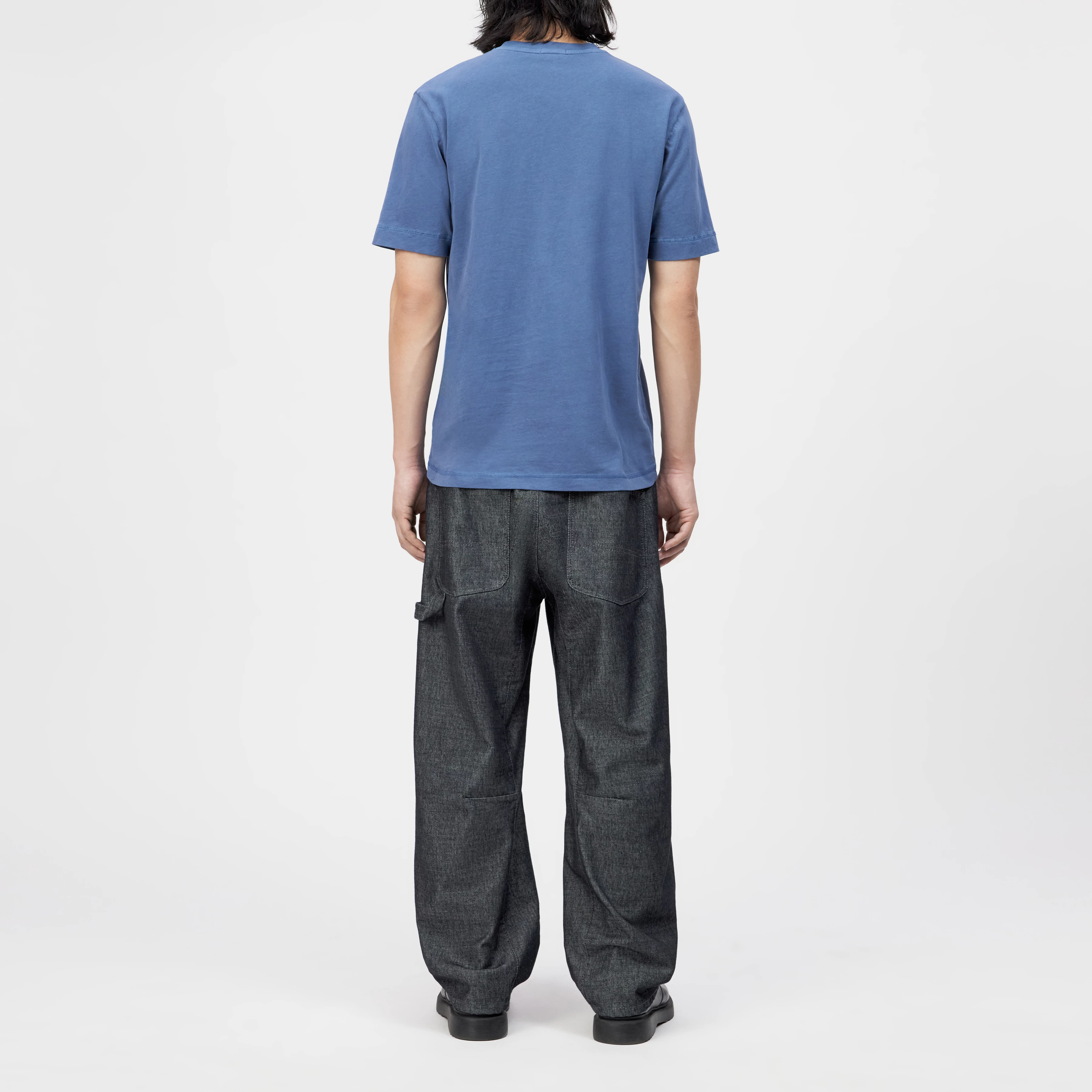 RAPHAEL - T-shirt in washed look - men - blue - Rückansicht