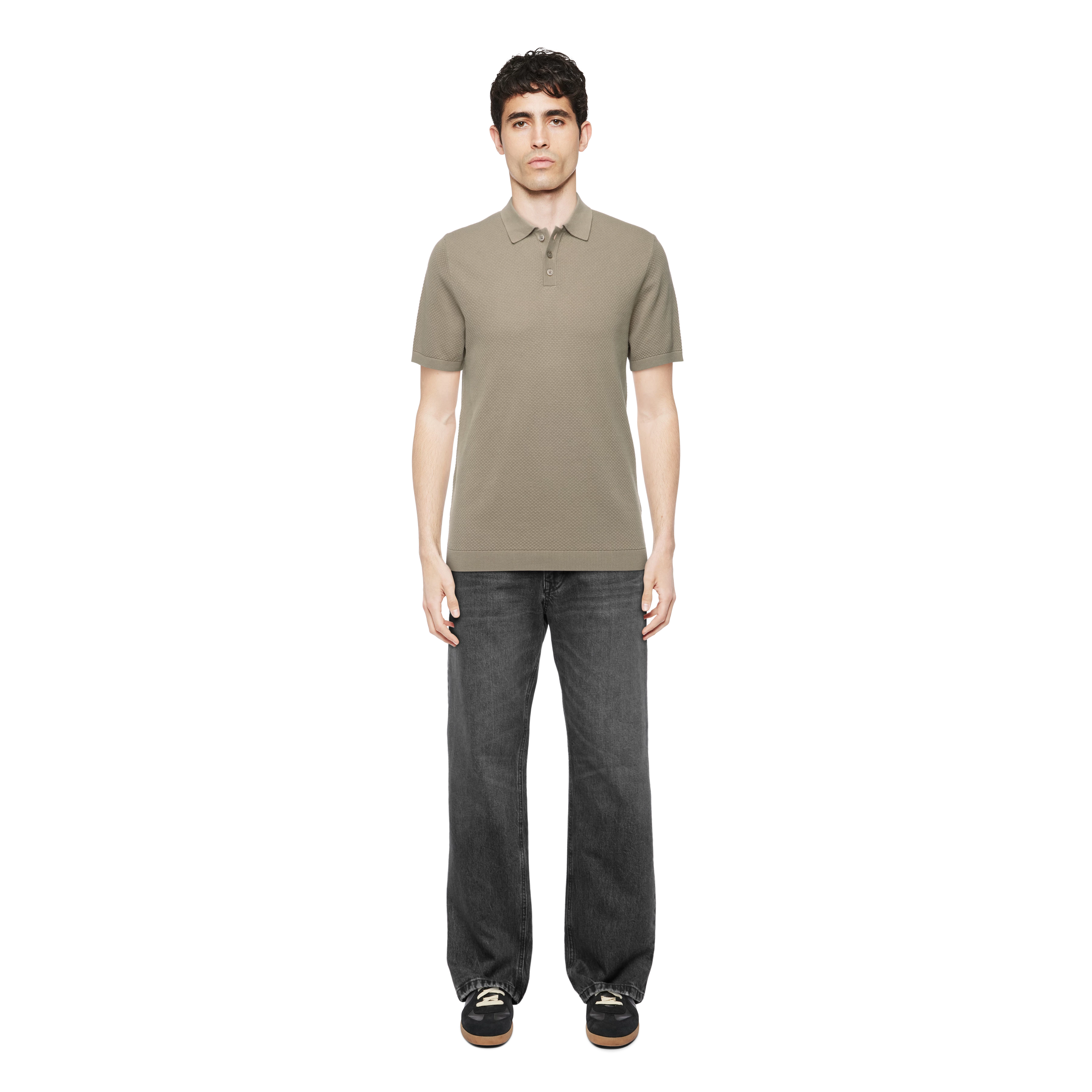 TRITON - Polo-Shirt in Baumwolle - Herren - braun - Ganzkörper-Frontansicht