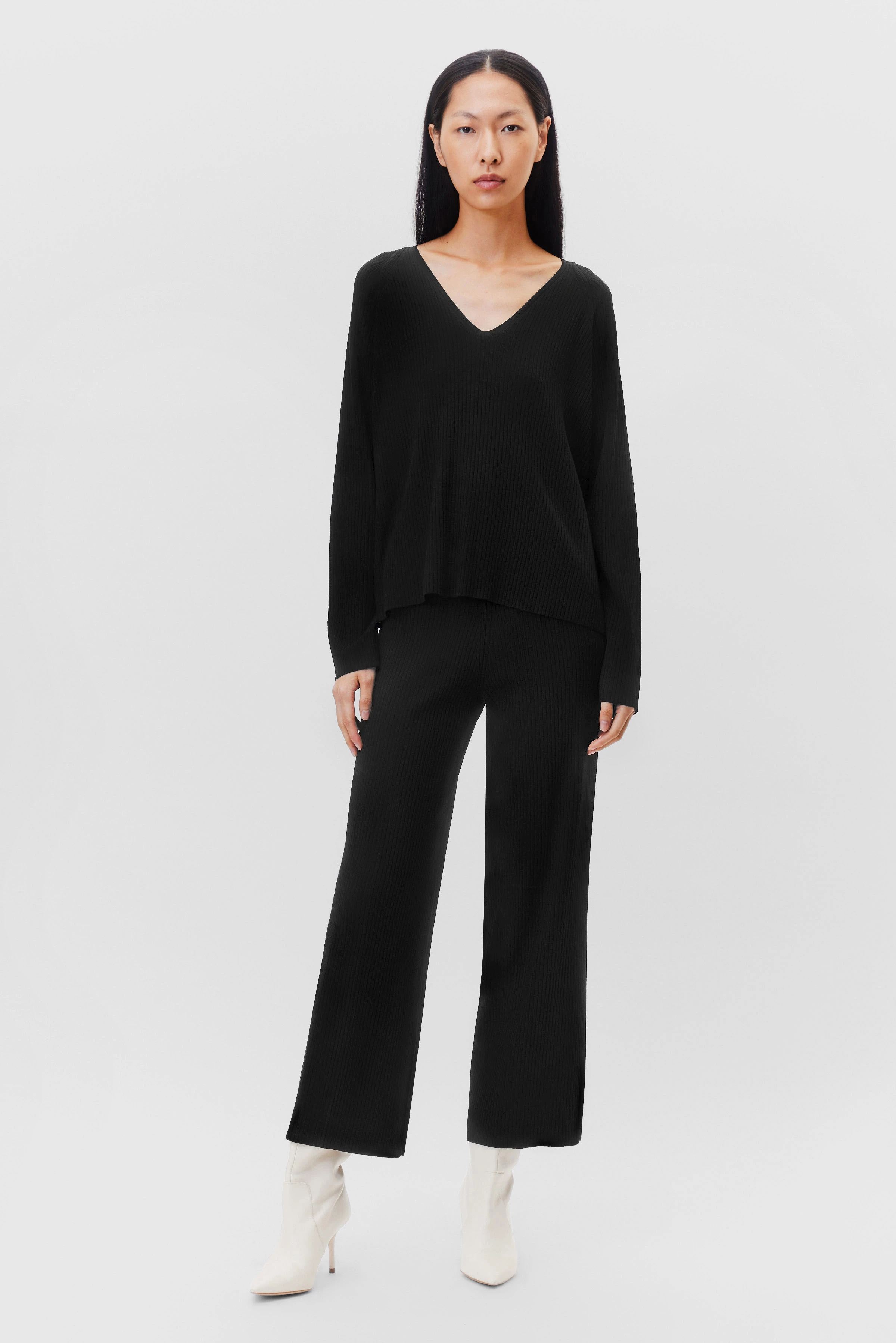 LYNETTE - jumper in viscose mix - women - Natural Aluminium - Ganzkörper-Frontansicht